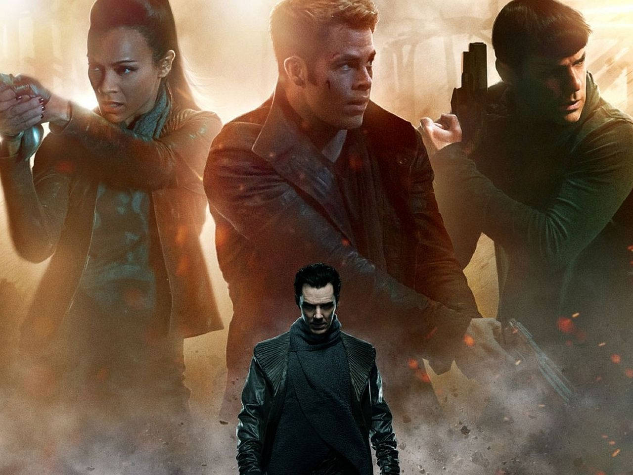 Star Trek Into Darkness, characters, smoky battlefield, HD Desktop Wallpaper