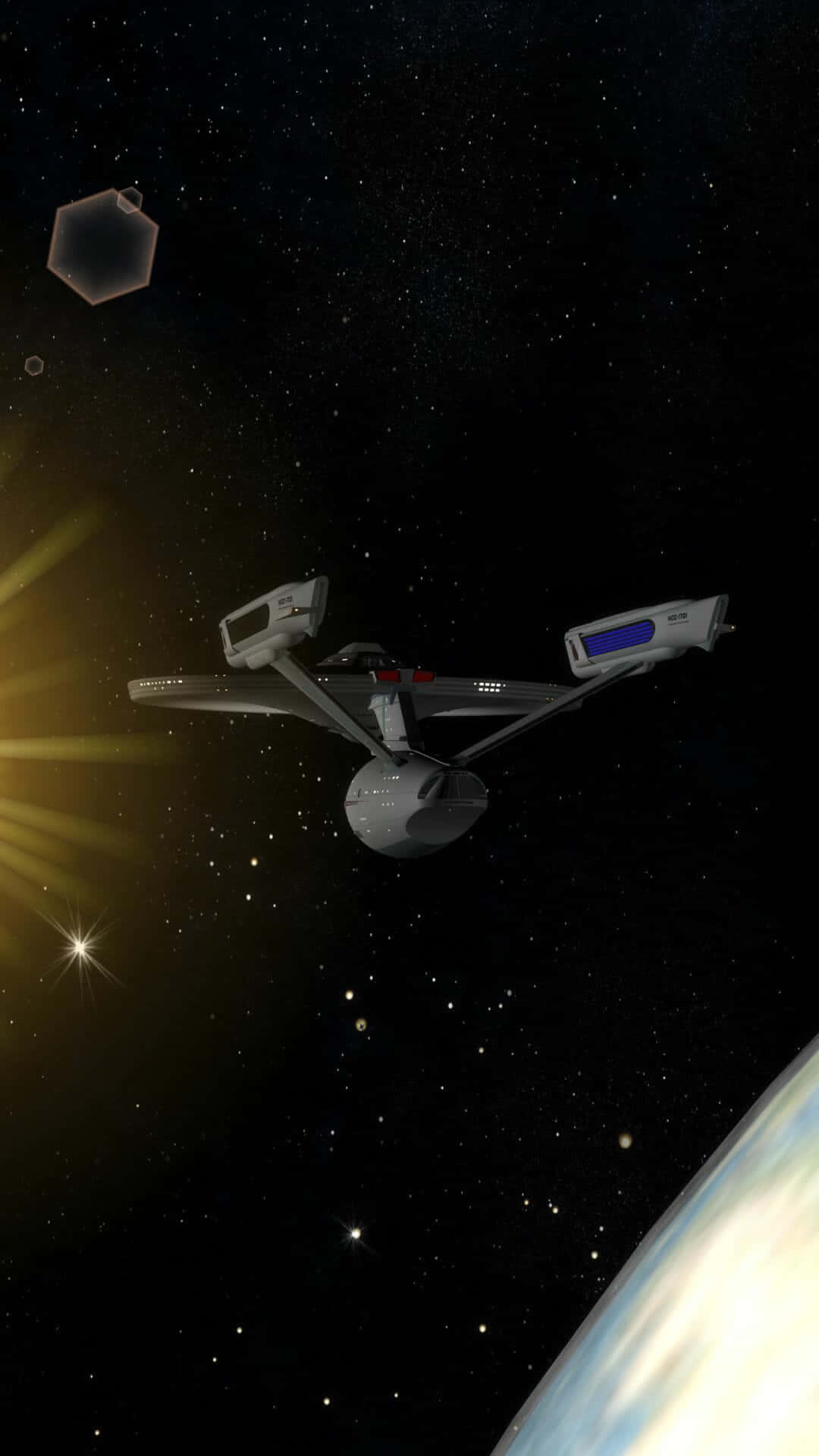 Star Trek, spaceship, starry space, Full HD Phone Wallpaper
