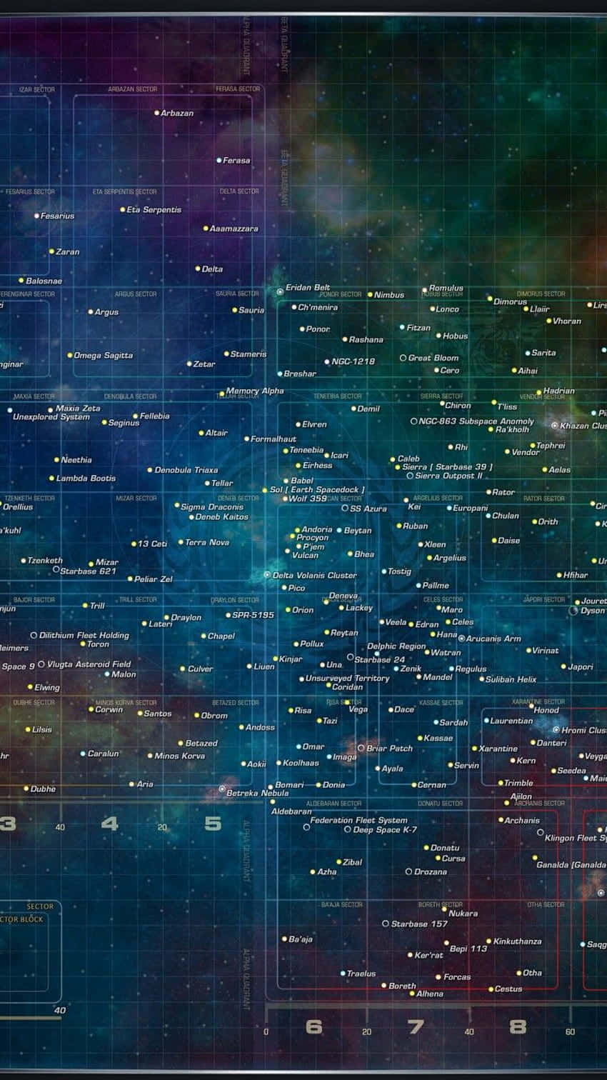 Star Trek Phone, star maps, glowing celestial coordinates, HD Phone Wallpaper