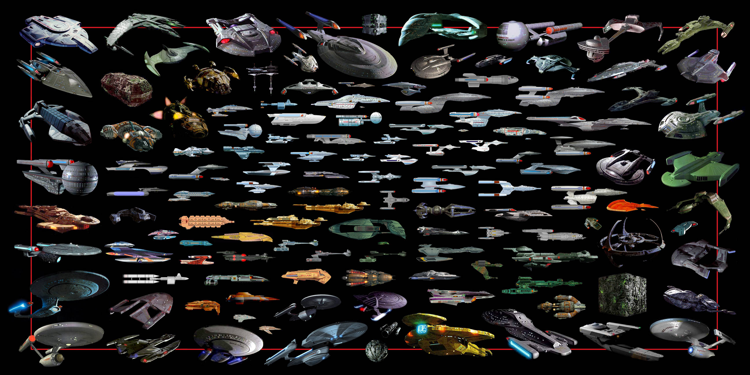 Star Trek Starship, science fiction starships, space stations, 2K Desktop Wallpaper