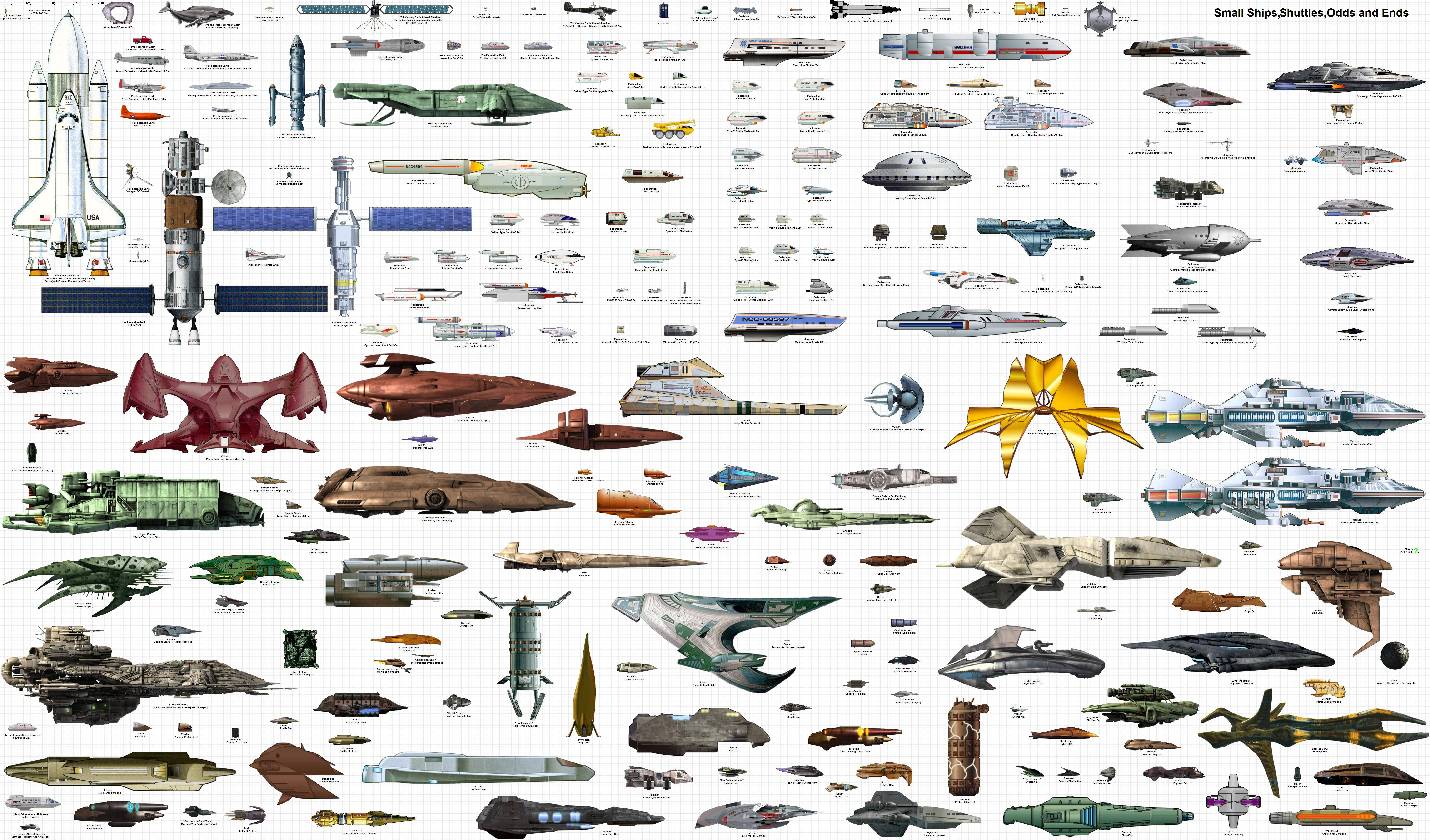 Star Trek Starship, size chart, white, 5K Desktop Wallpaper