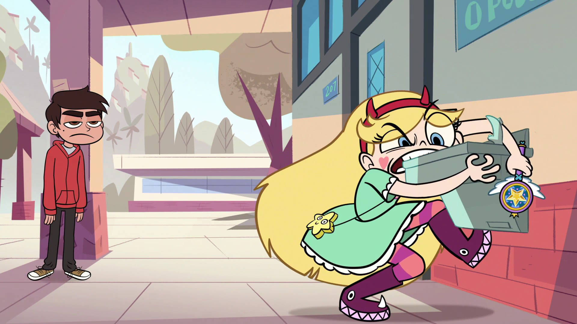 Star Vs The Forces Of Evil, blonde hair, devil horns, Full HD Desktop Wallpaper