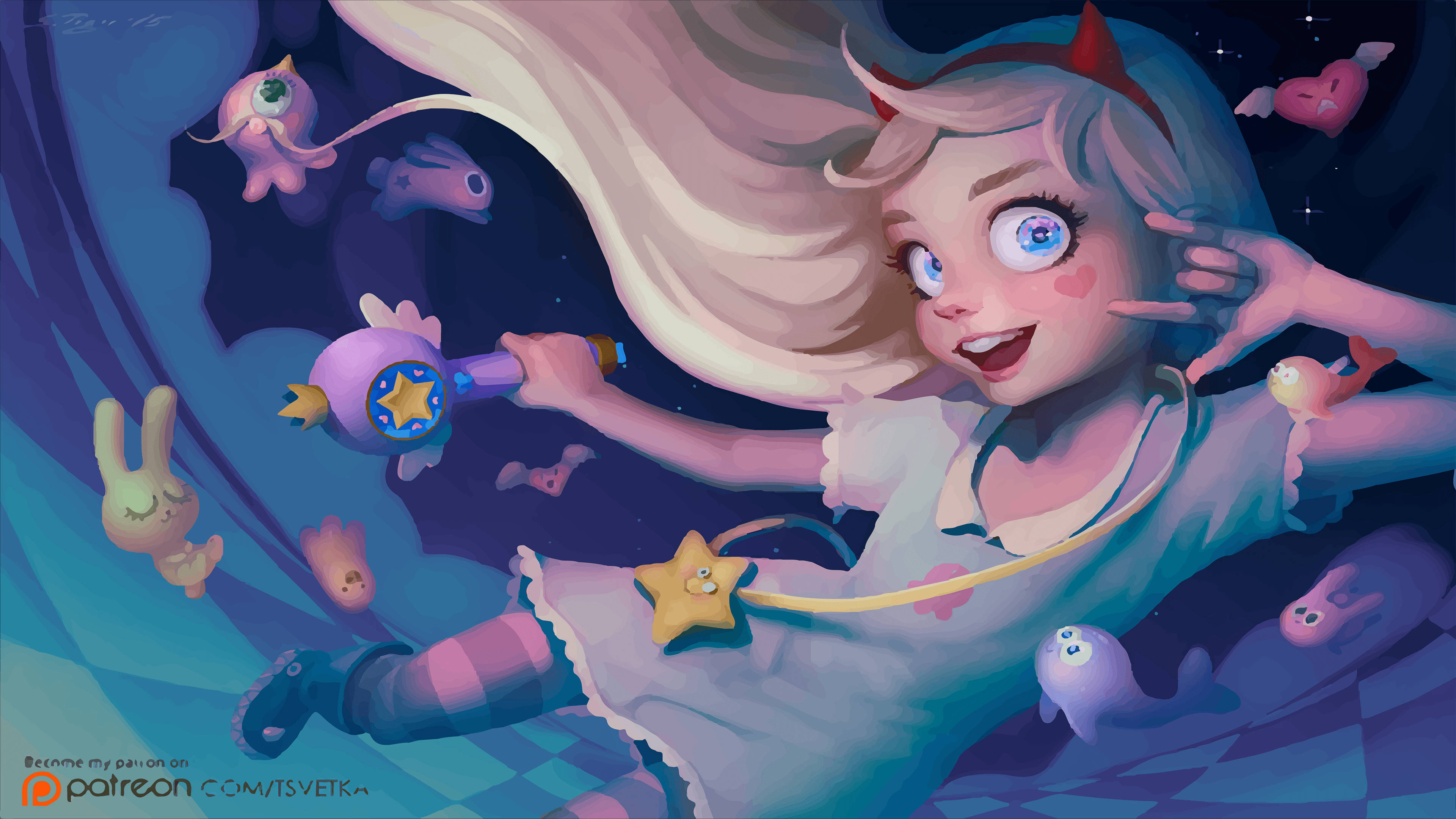Star Vs The Forces Of Evil, anime girl, long blonde hair, 4K Desktop Wallpaper