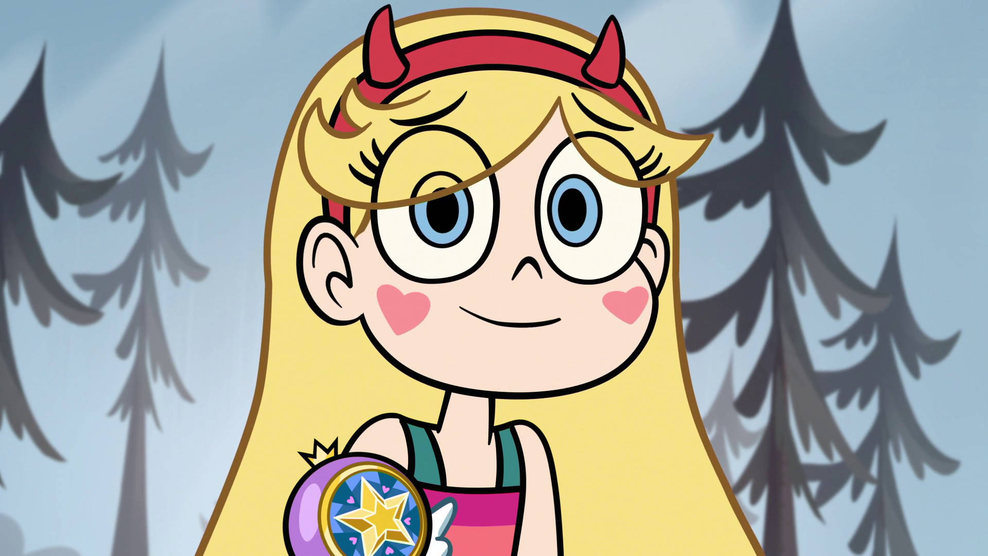 Star Vs The Forces Of Evil, blonde hair, red devil horns, Full HD Desktop Wallpaper