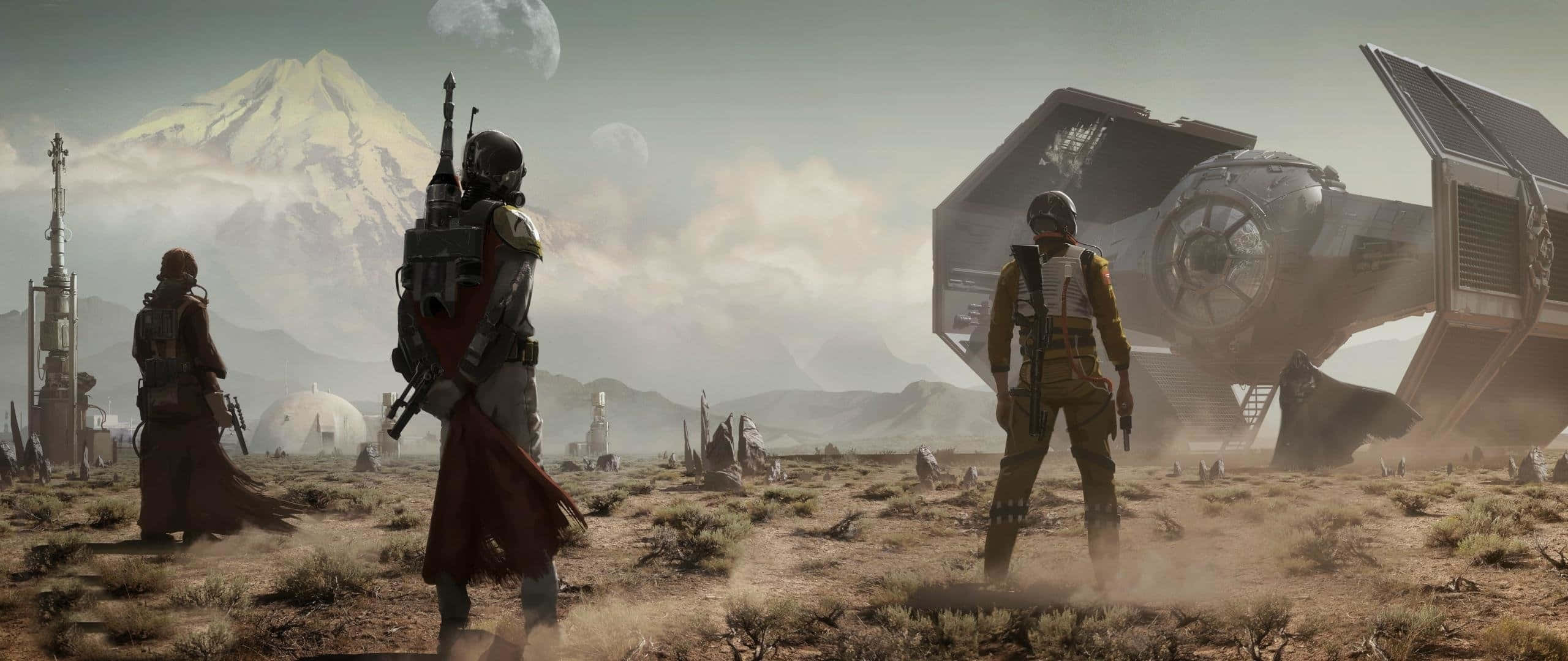 Star Wars, 2560 X 1080, crashed starfighter, 2K Desktop Wallpaper
