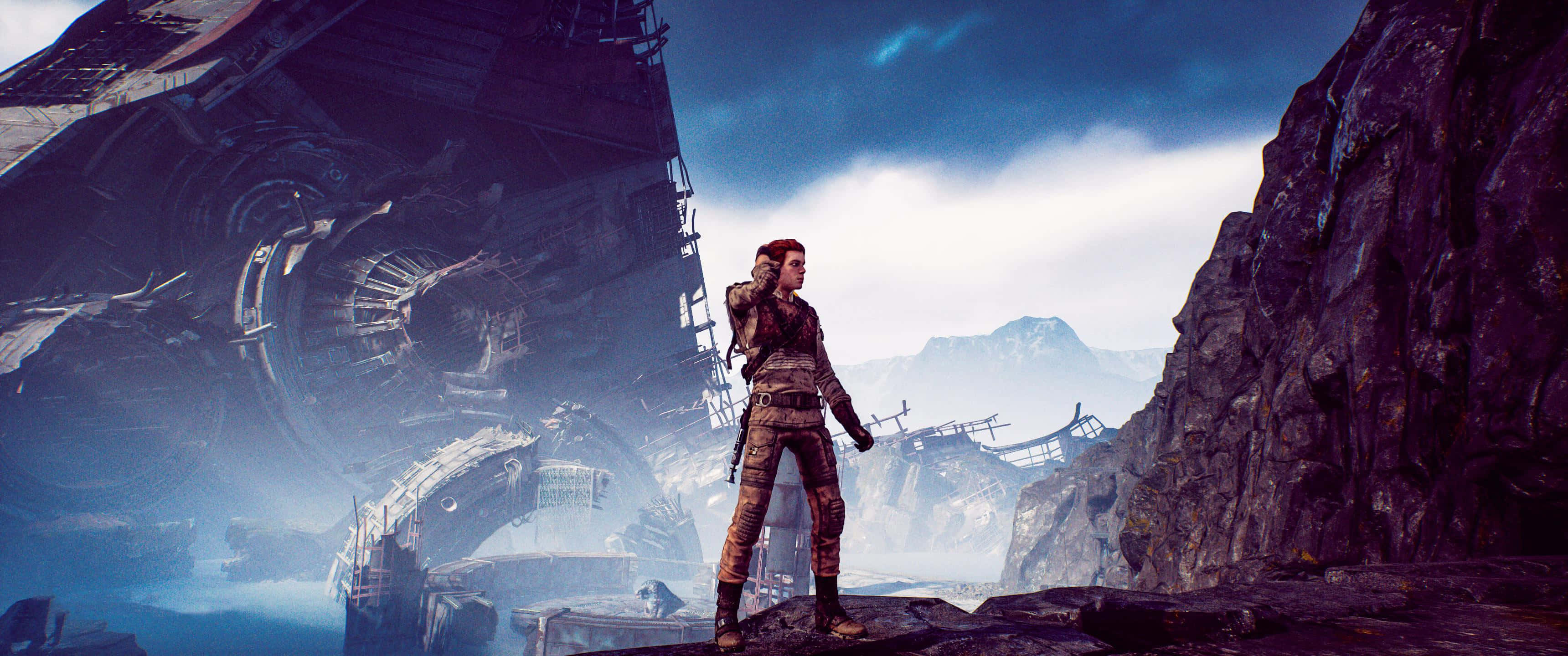 Star Wars, 3440x1440, crashed spaceship, 2K Desktop Wallpaper
