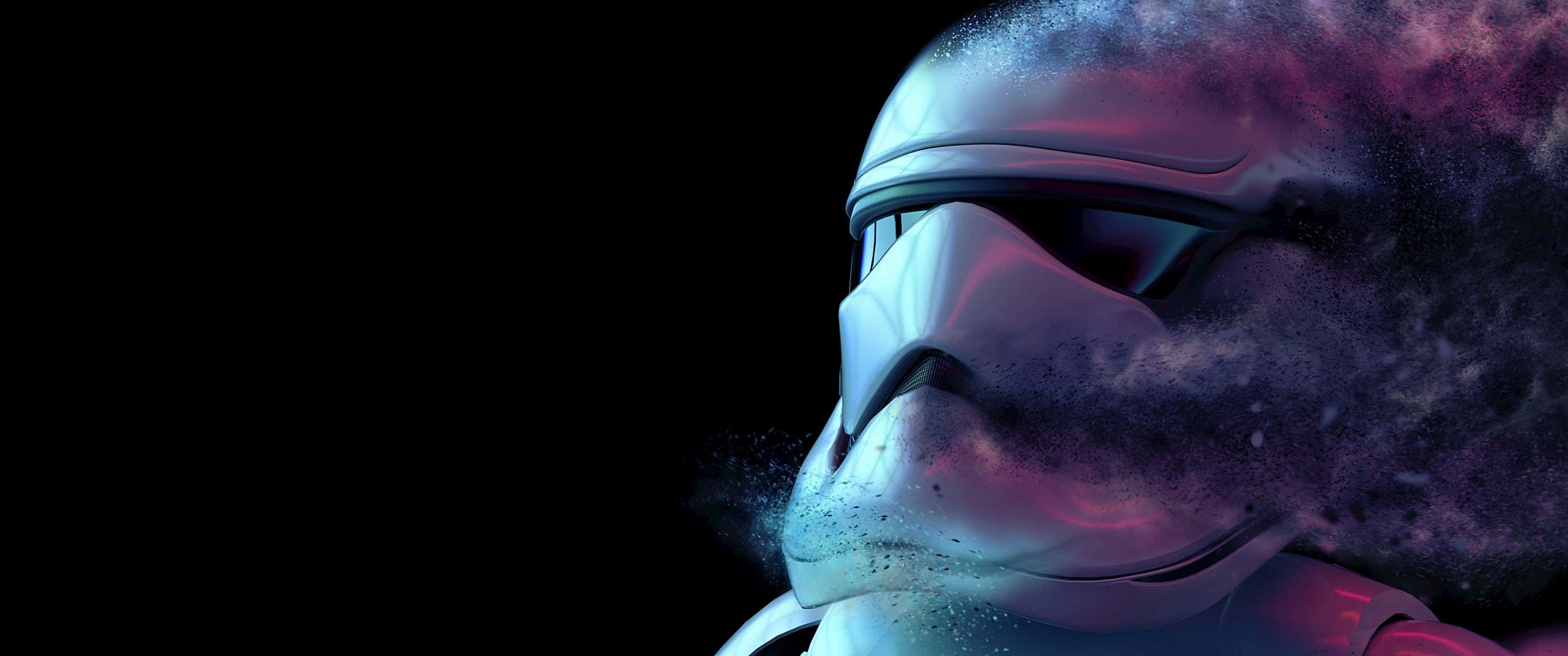 Star Wars, stormtrooper helmet, cosmic dust, 2K Desktop Wallpaper