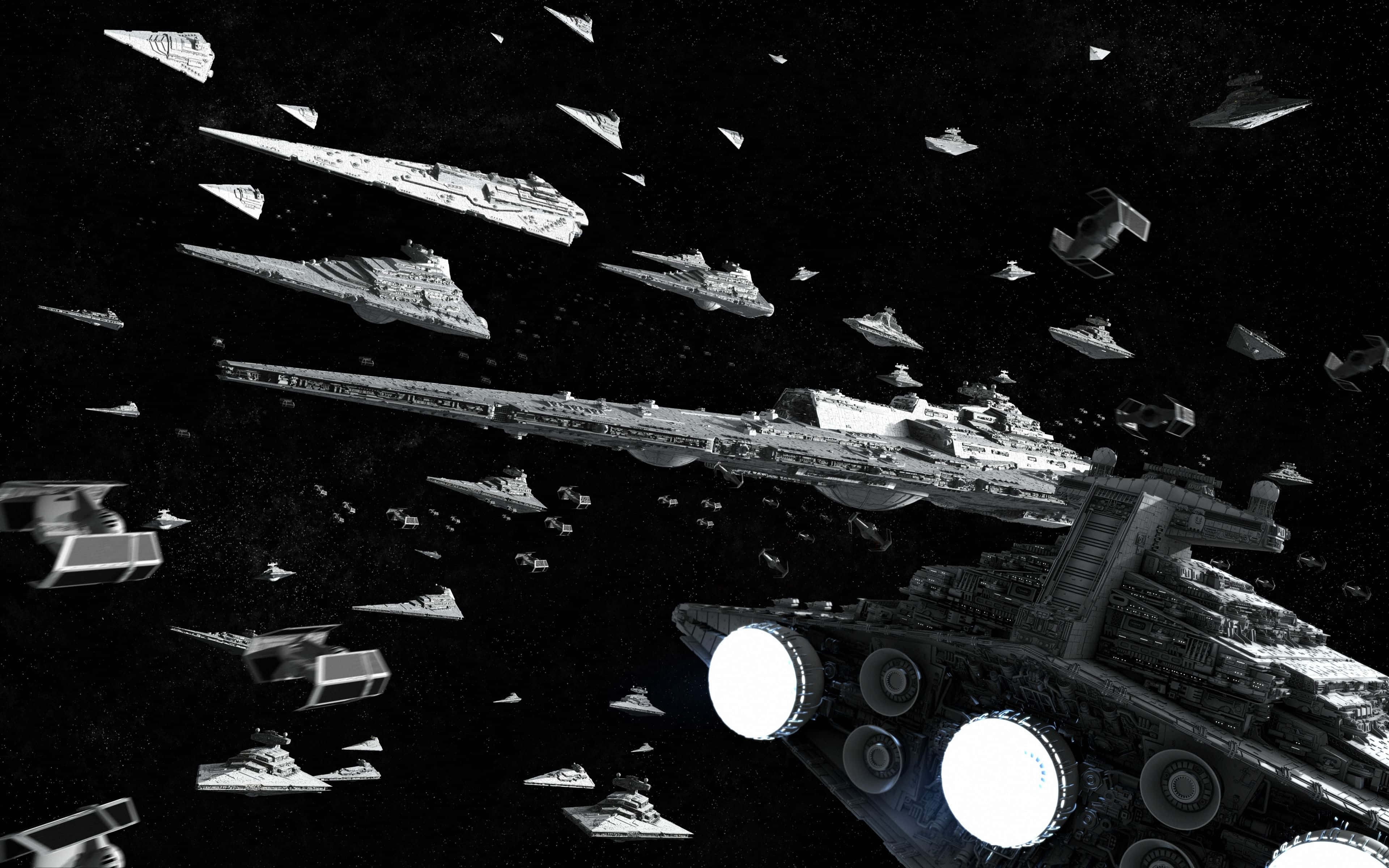 Star Wars, fleet formation, starships, 4K Desktop Wallpaper