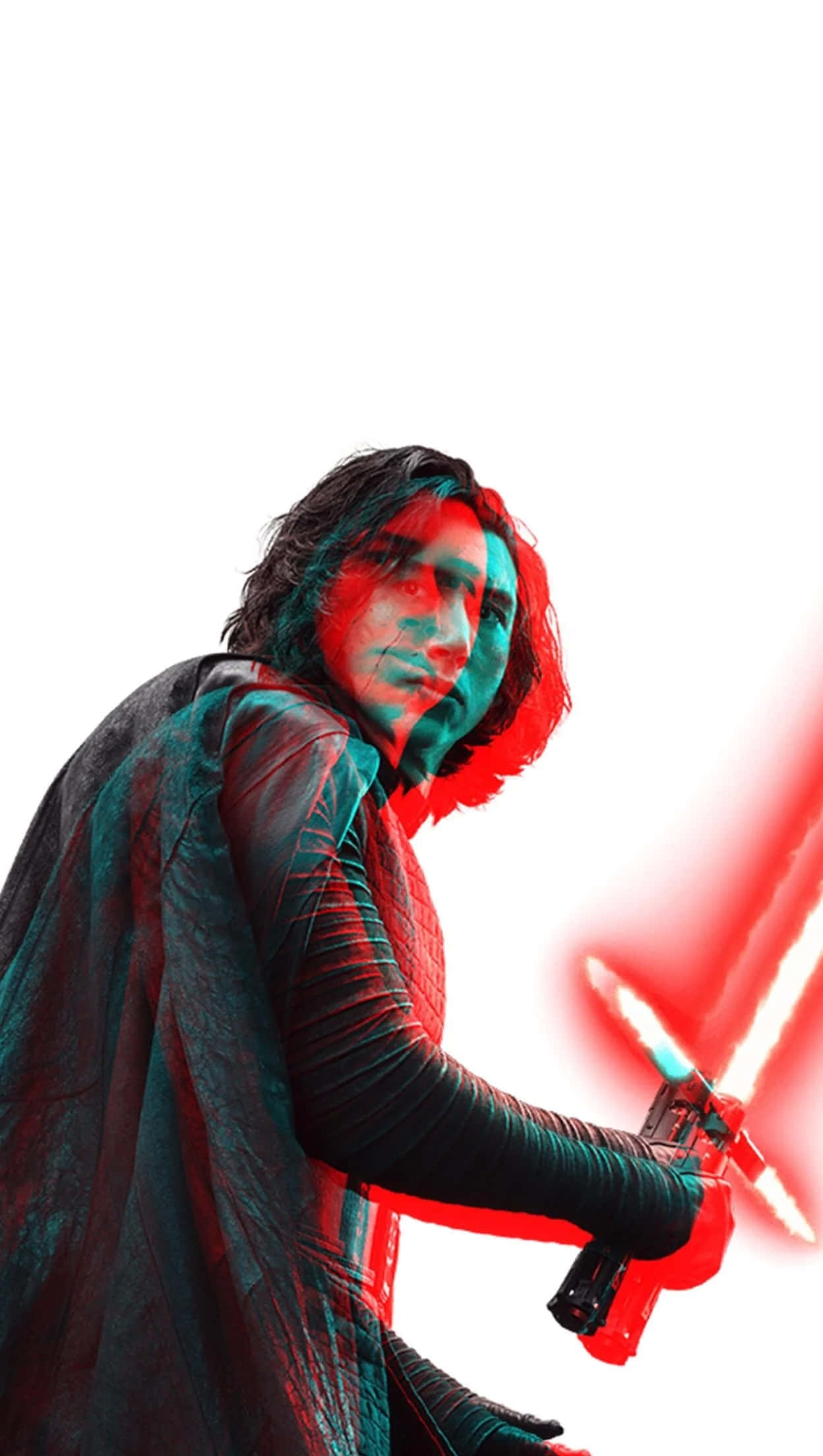 Dark Warrior, red lightsaber, glowing red lightsaber, Full HD Phone Wallpaper