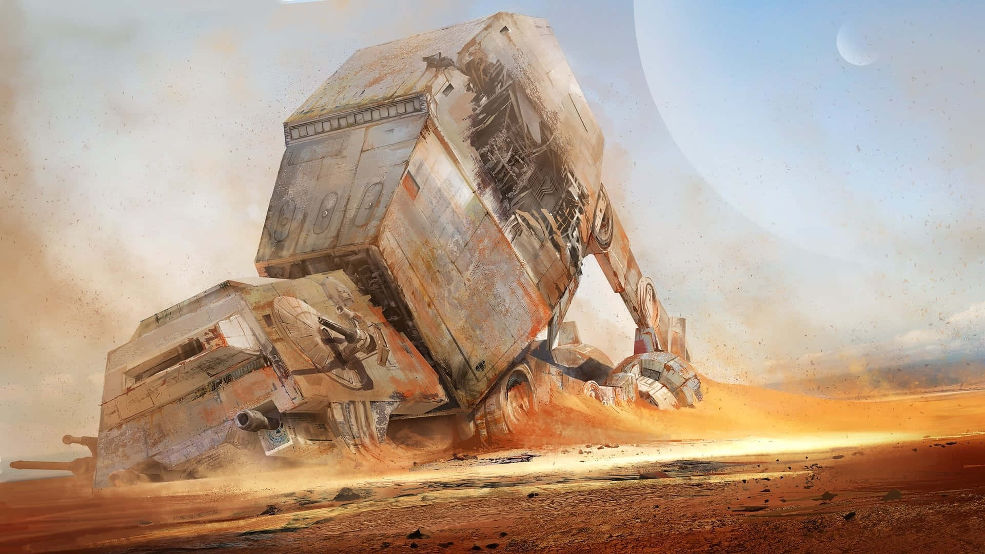 AT-AT, desert planet, rusted, Full HD Desktop Wallpaper