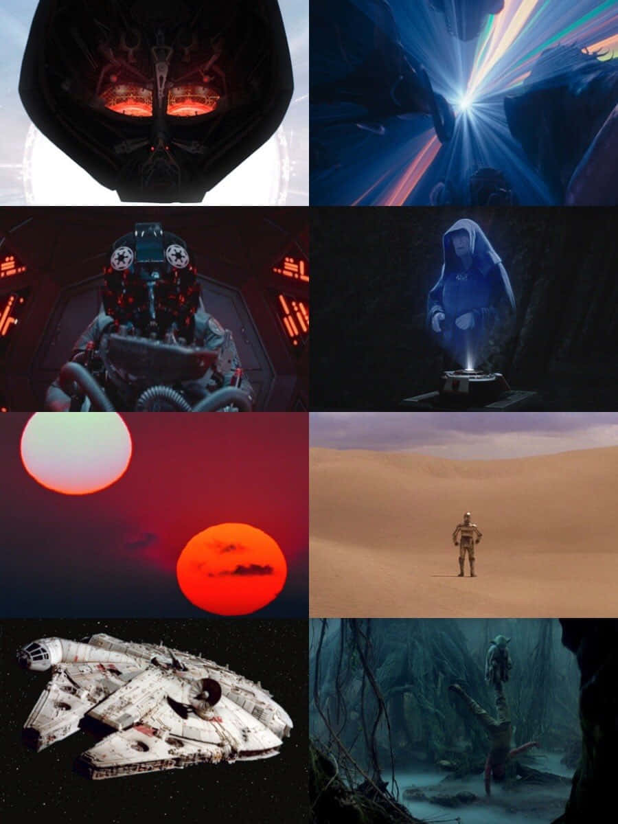 Star Wars, helmeted pilot, glowing lightsabers, SD Phone Wallpaper