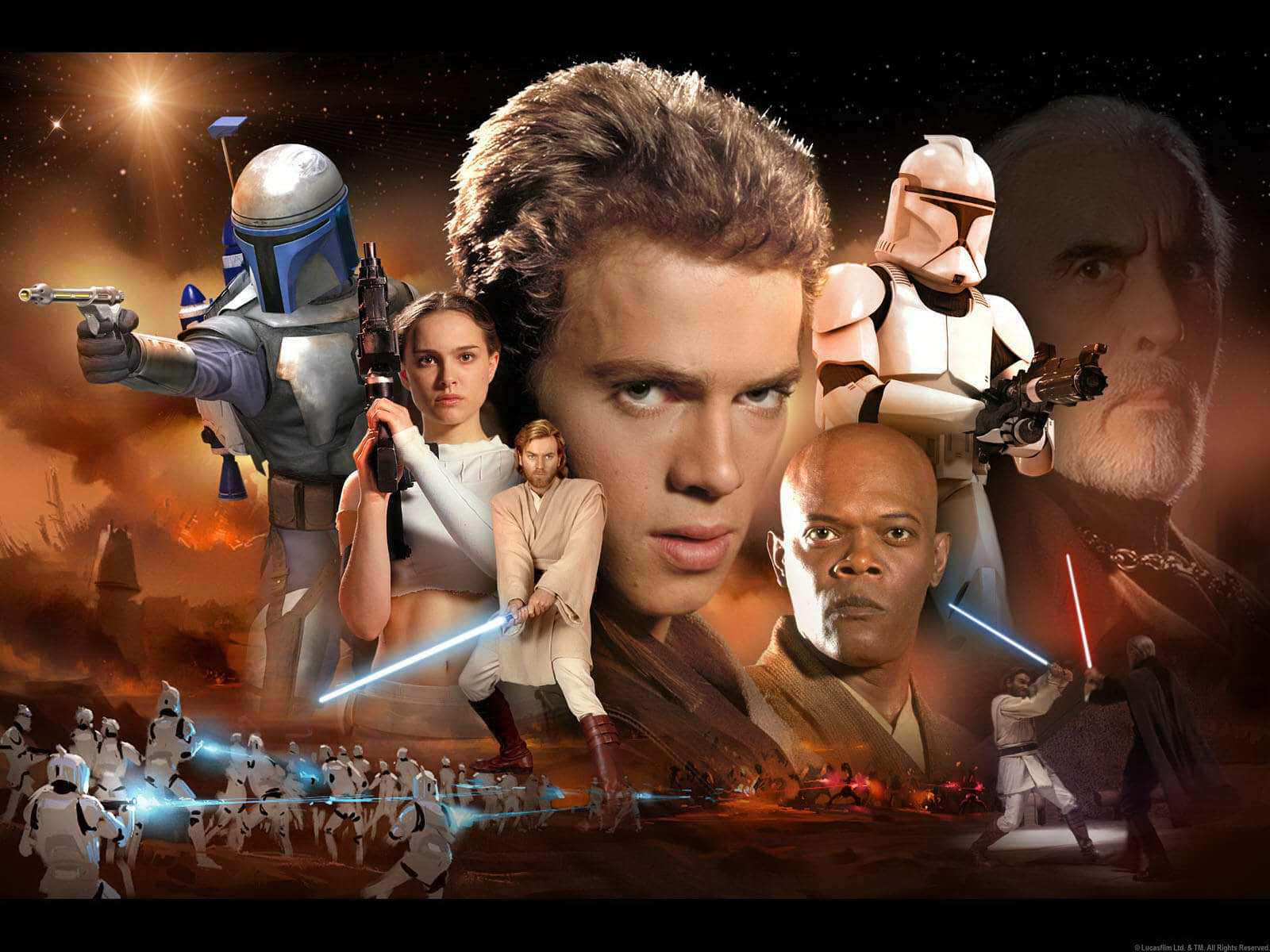 Star Wars Characters, lightsabers, blasters, HD Desktop Wallpaper