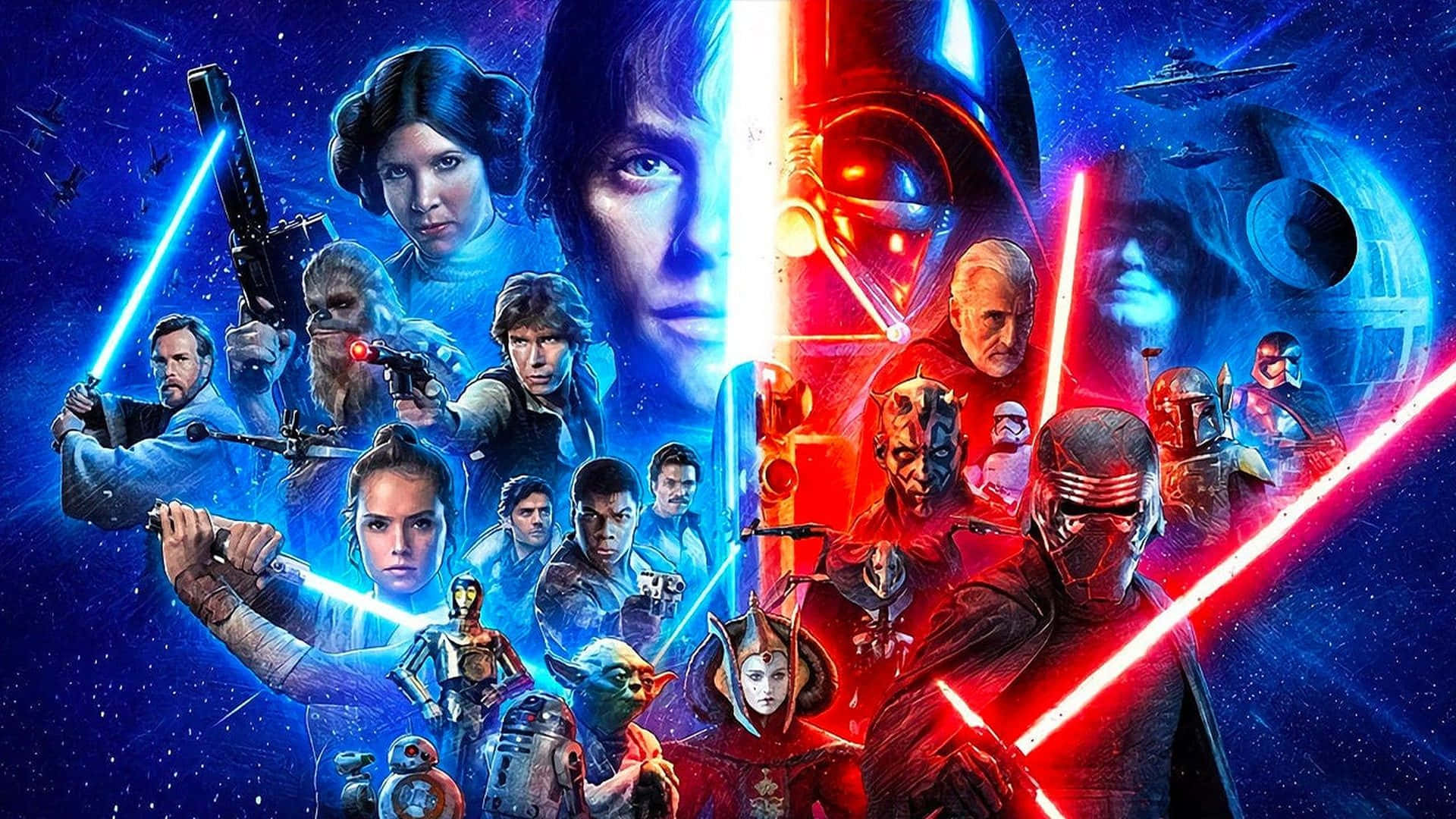 Star Wars, lightsabers, blue lightsabers, Full HD Desktop Wallpaper