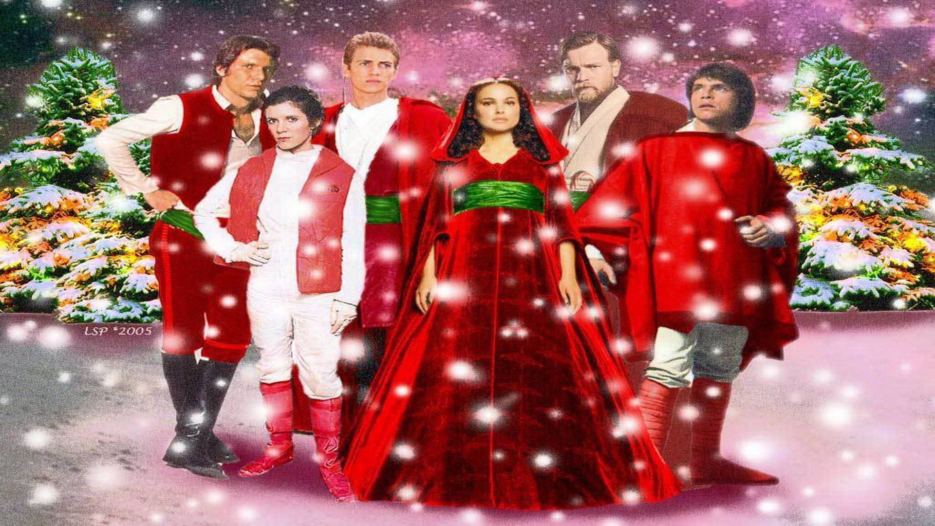 Star Wars, holiday season, festive red and white holiday attire, Full HD Desktop Wallpaper