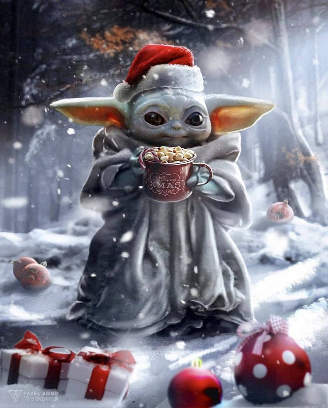 Star Wars, Christmas, green alien, HD Phone Wallpaper