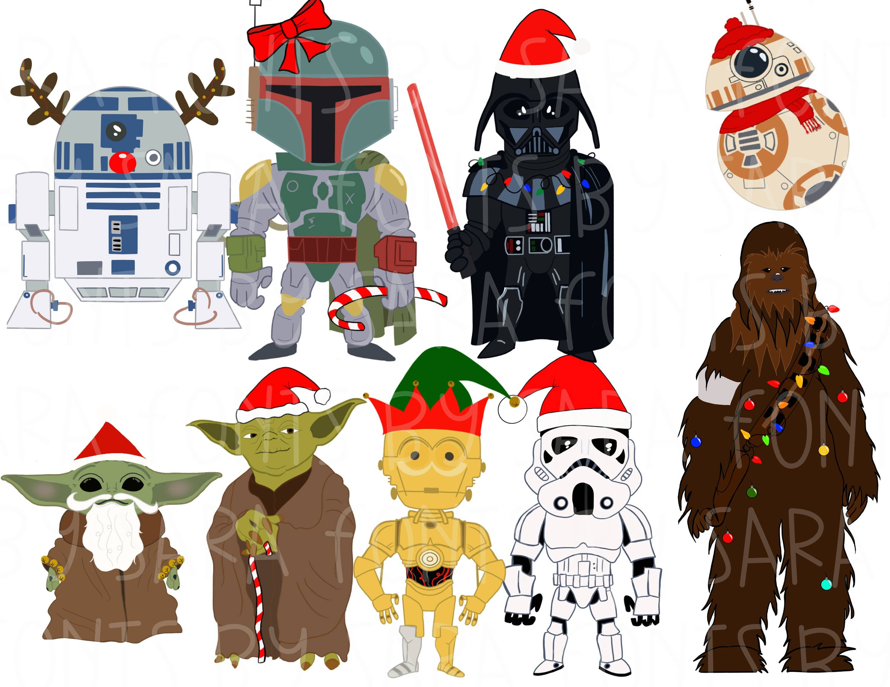Star Wars, Christmas, Star Wars characters, 2K Desktop Wallpaper