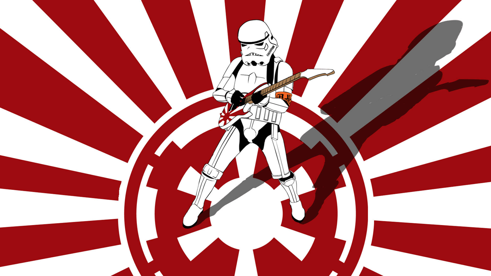 Star Wars, stormtrooper, red electric guitar, Full HD Desktop Wallpaper