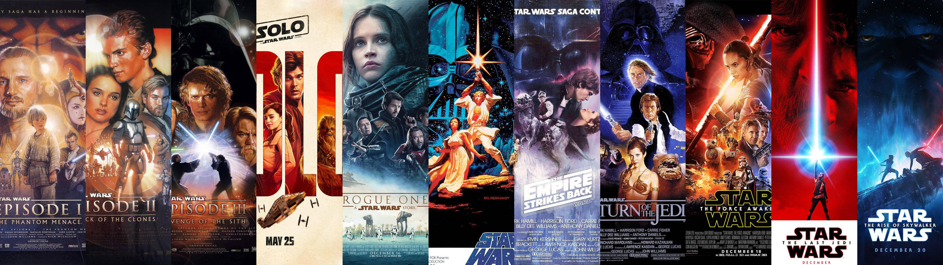 Star Wars, Dual Screen, movie posters, 4K Desktop Wallpaper