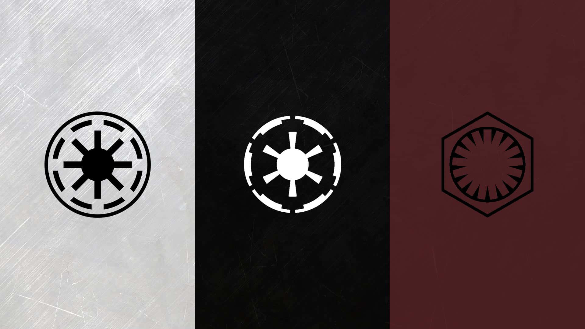 Star Wars Empire Logo, sci-fi emblems, metallic background, Full HD Desktop Wallpaper