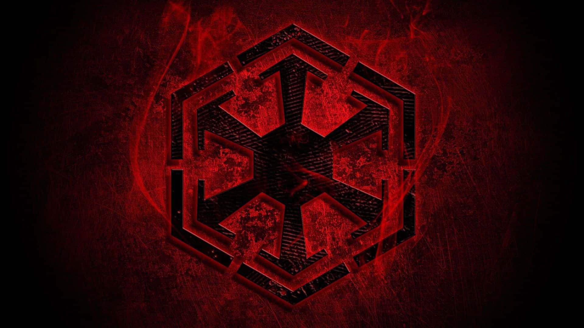 Star Wars Empire Logo, glowing red hexagonal emblem, intricate geometric patterns, Full HD Desktop Wallpaper