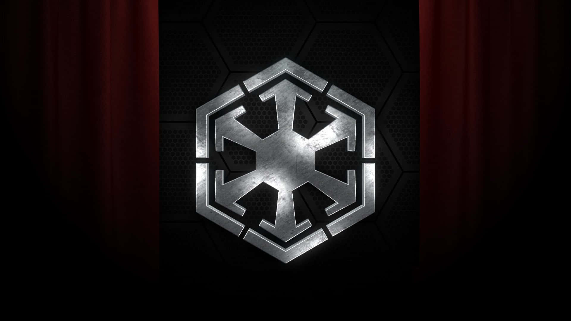 Star Wars Empire Logo, metallic hexagonal emblem, star-like design, Full HD Desktop Wallpaper