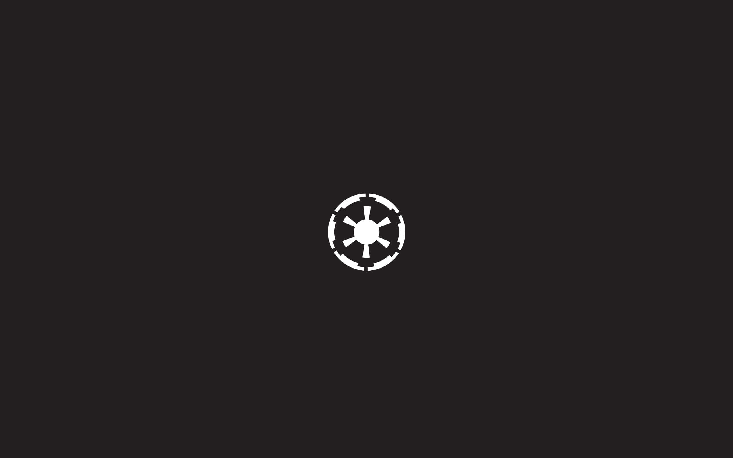 Star Wars Empire Logo, white imperial insignia, solid black background, 2K Desktop Wallpaper