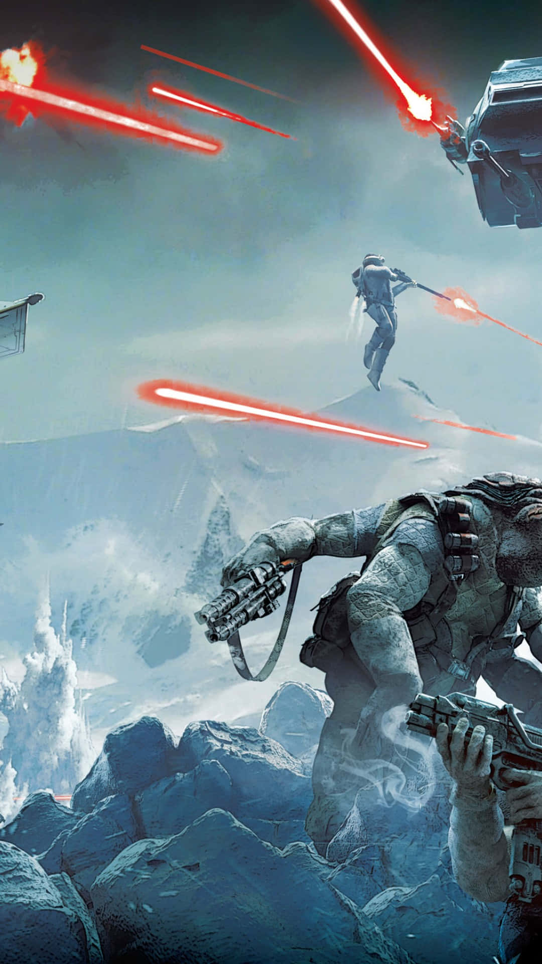 Star Wars Empire, soldier, snowy peaks, Full HD Phone Wallpaper