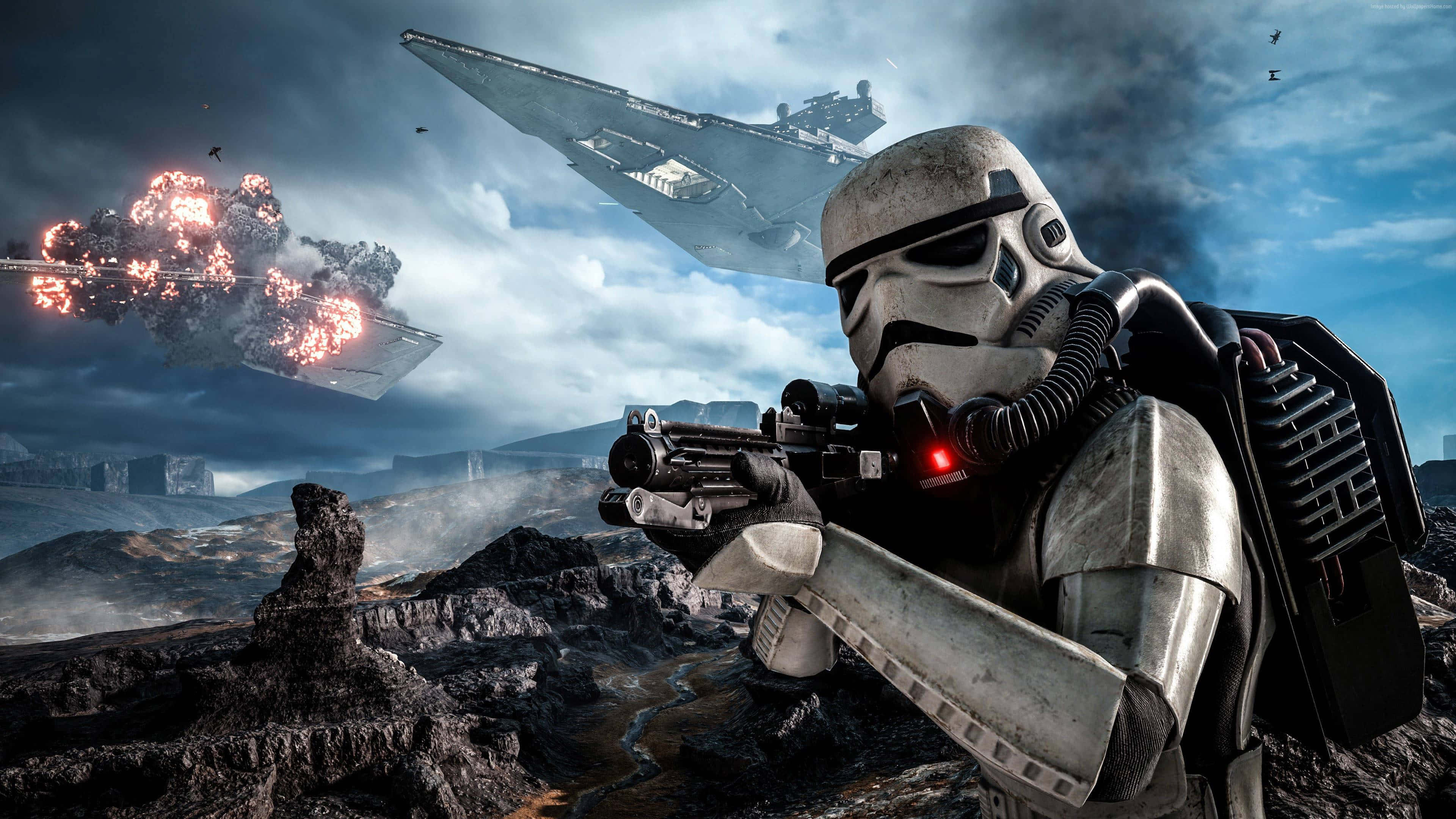 Star Wars Empire, stormtrooper, blaster, 4K Desktop Wallpaper