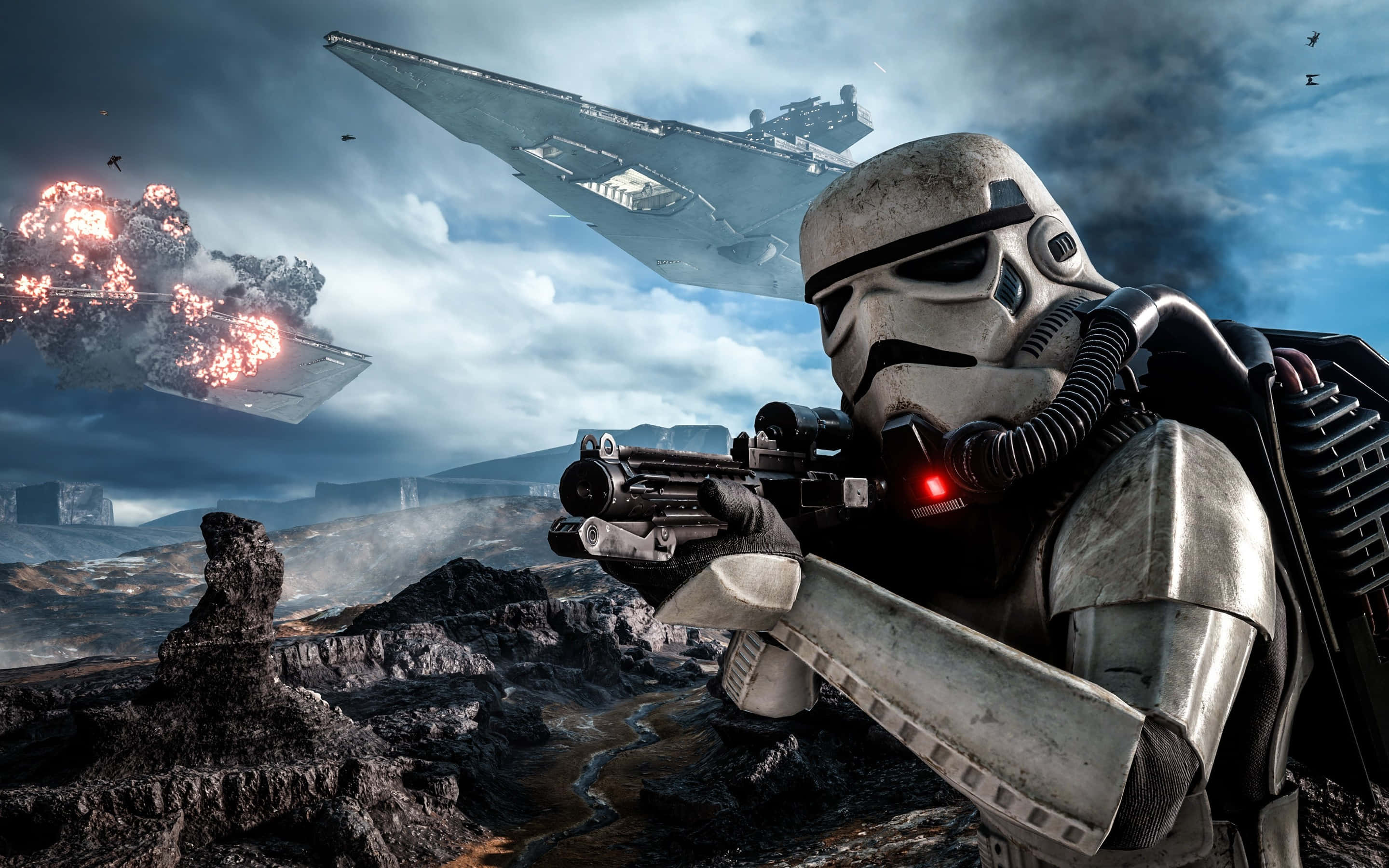 Star Wars Games, stormtrooper, blaster, 2K Desktop Wallpaper