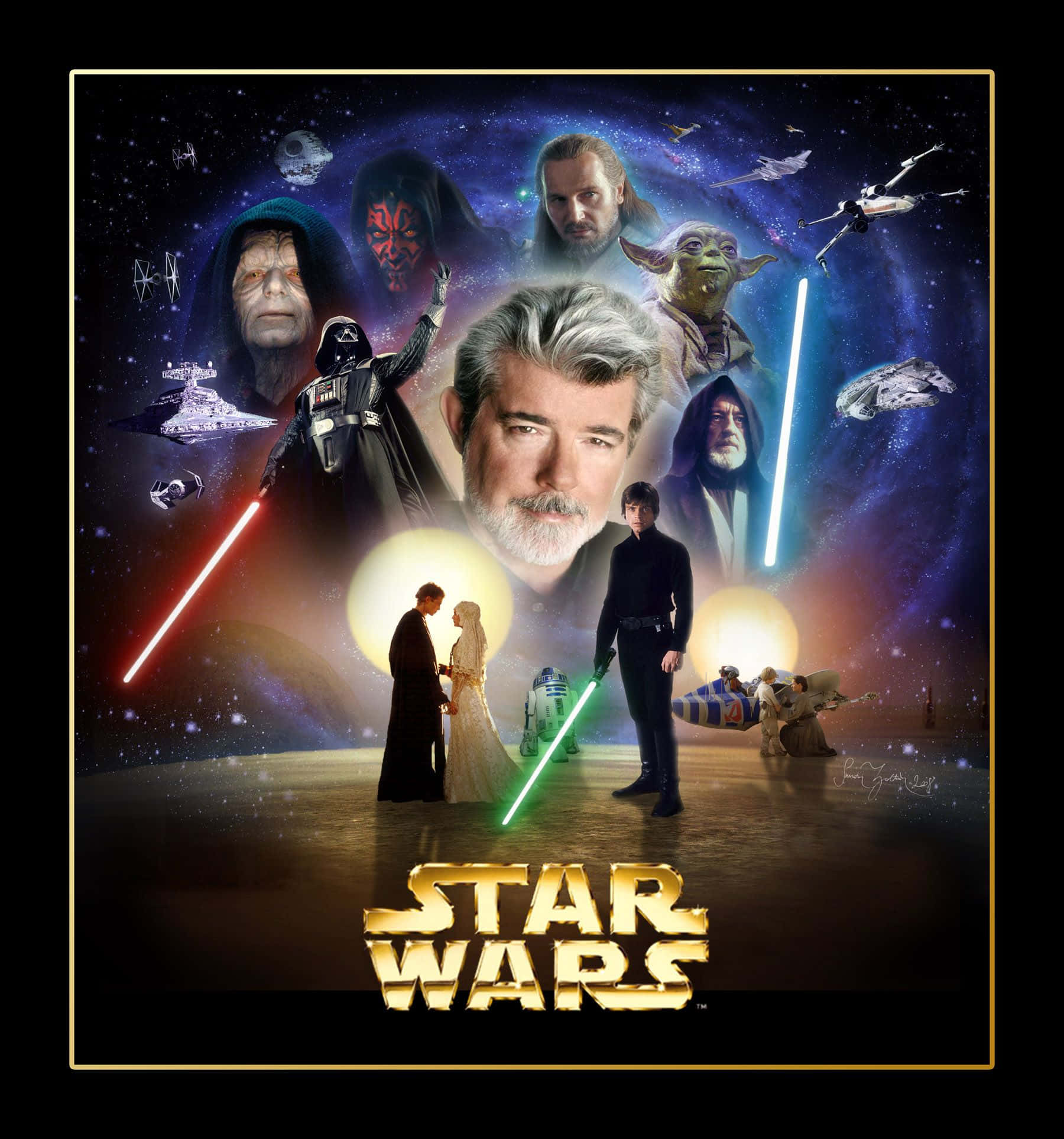 Star Wars, characters, ships, Full HD Phone Wallpaper