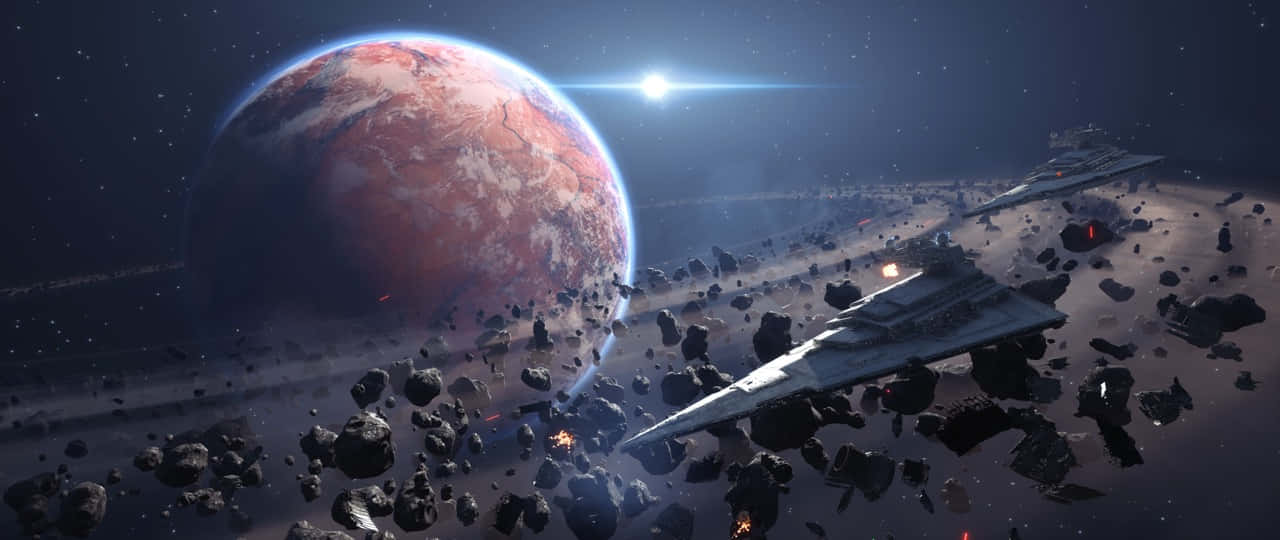 Star Wars Games, starfighters, rocky asteroid field, HD Desktop Wallpaper