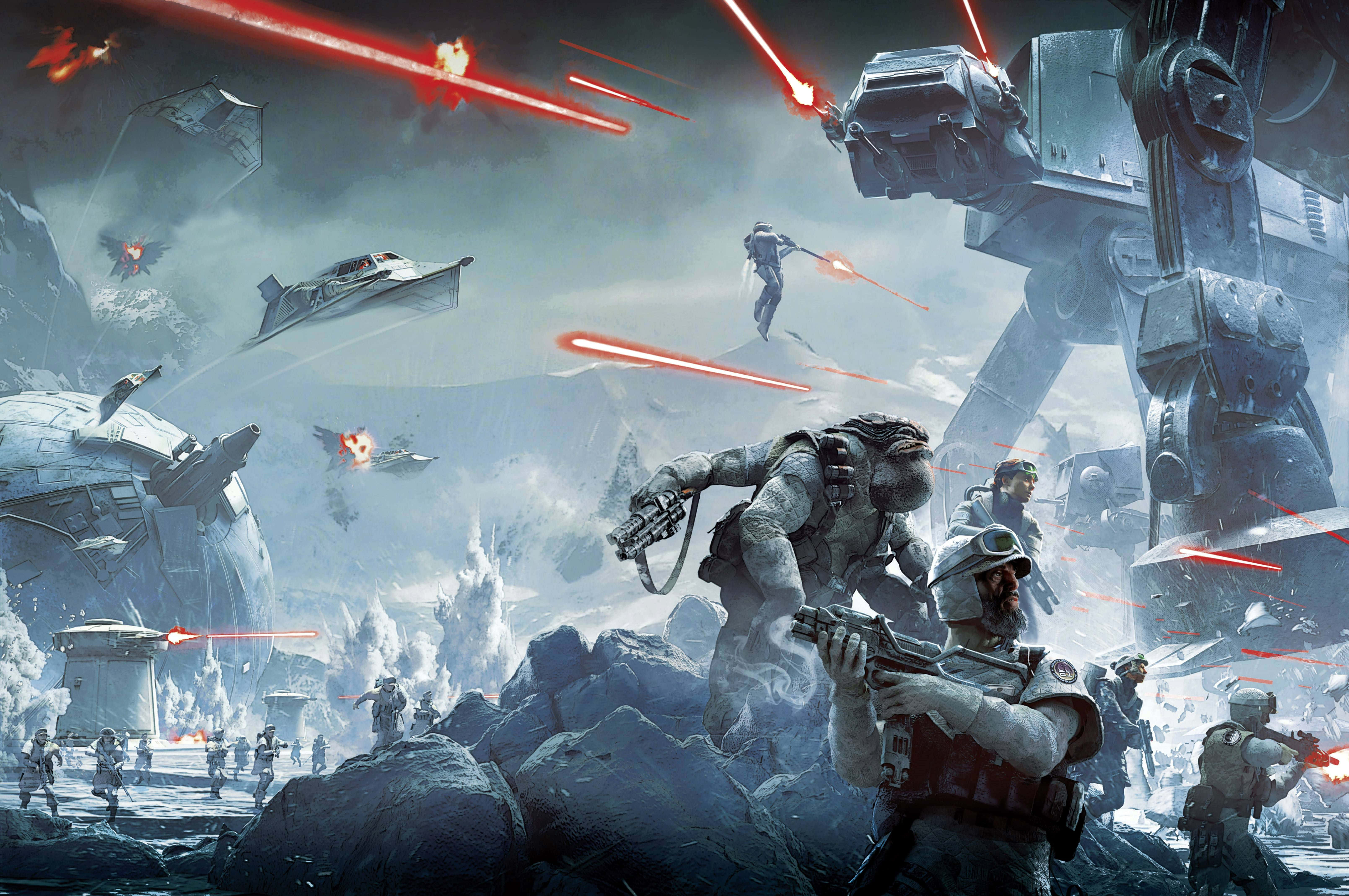 Star Wars Games, soldiers, giant walkers, 5K Desktop Wallpaper