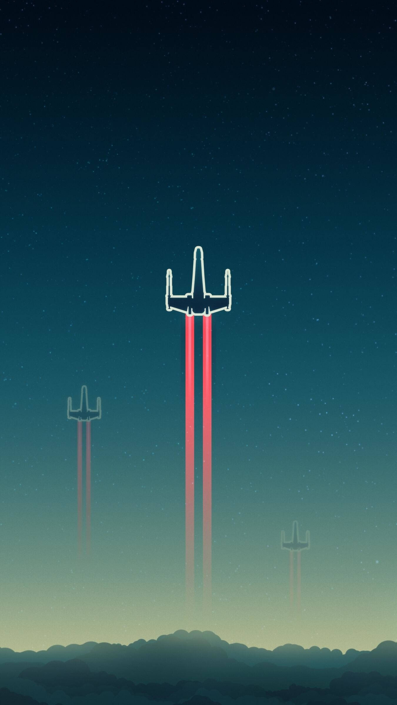 Star Wars, iPad, minimalist starfighters, Full HD Phone Wallpaper