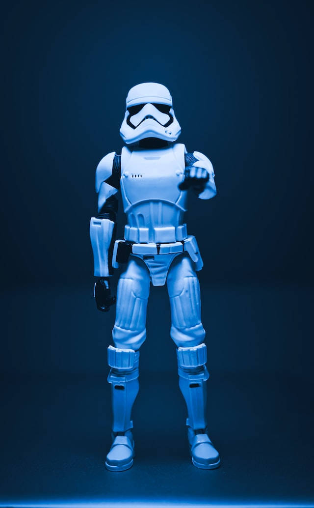 Star Wars, stormtrooper, blue-lit studio, SD Phone Wallpaper