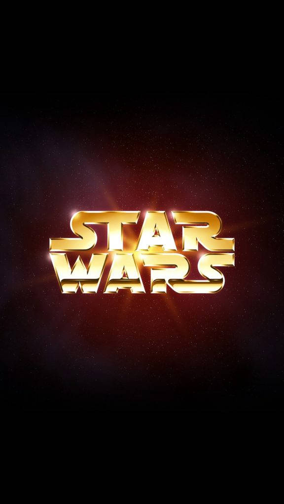 Star Wars, iPhone, Golden Star Wars logo, SD Phone Wallpaper