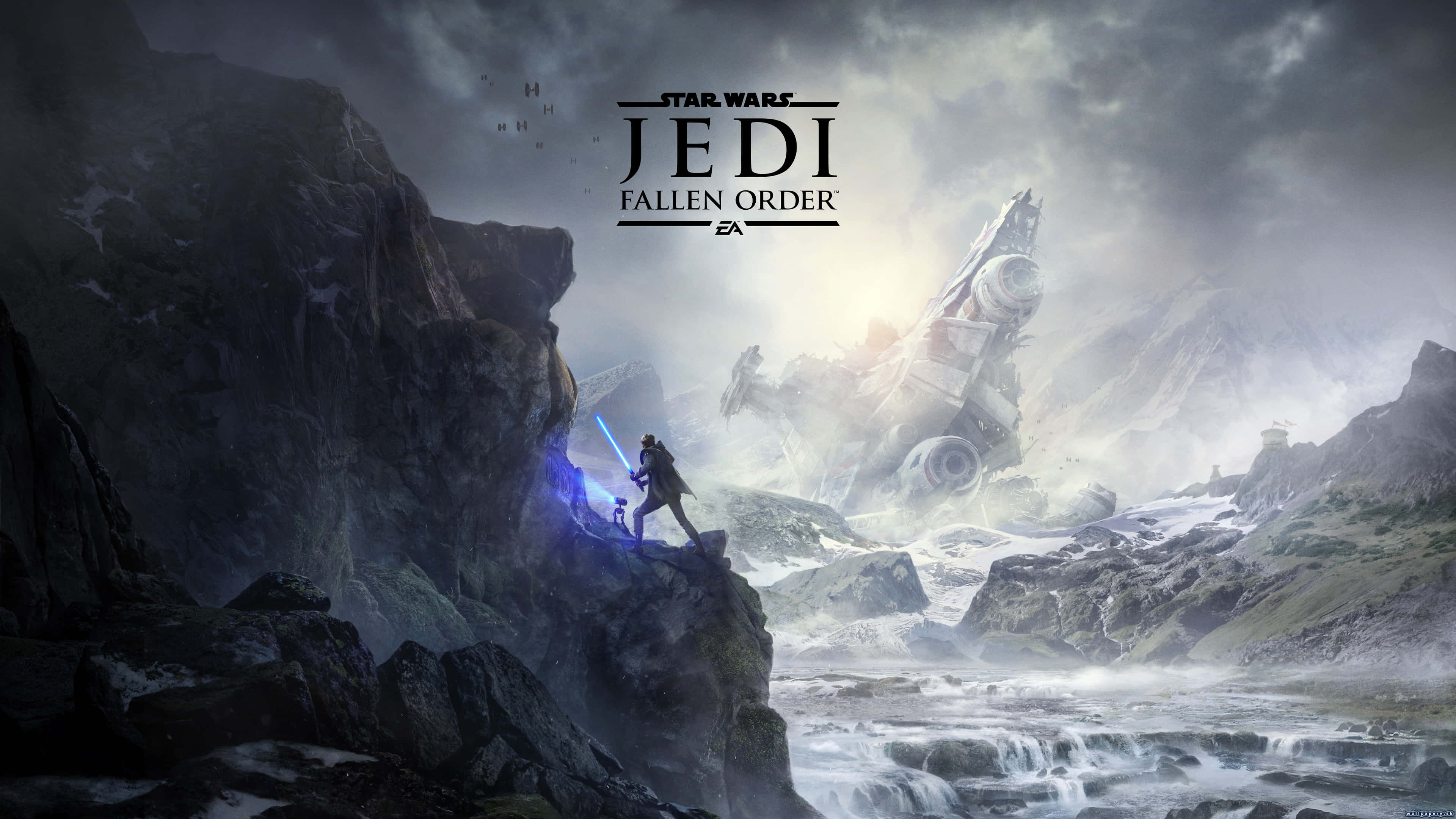 Star Wars Jedi Fallen Order, Jedi, blue lightsaber, 4K Desktop Wallpaper