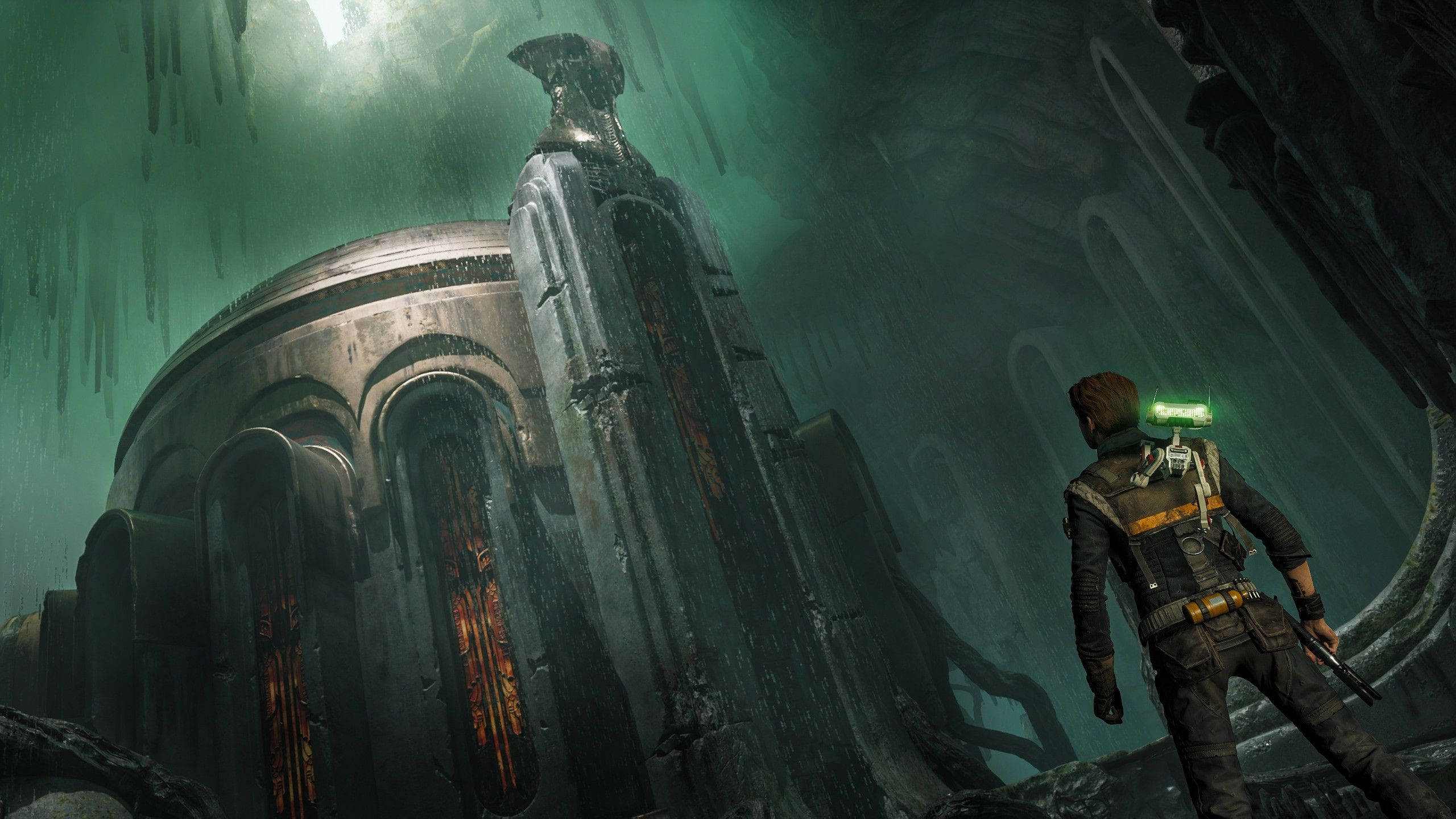 Star Wars Jedi Fallen Order, miktrull, moss-covered ruin, 2K Desktop Wallpaper