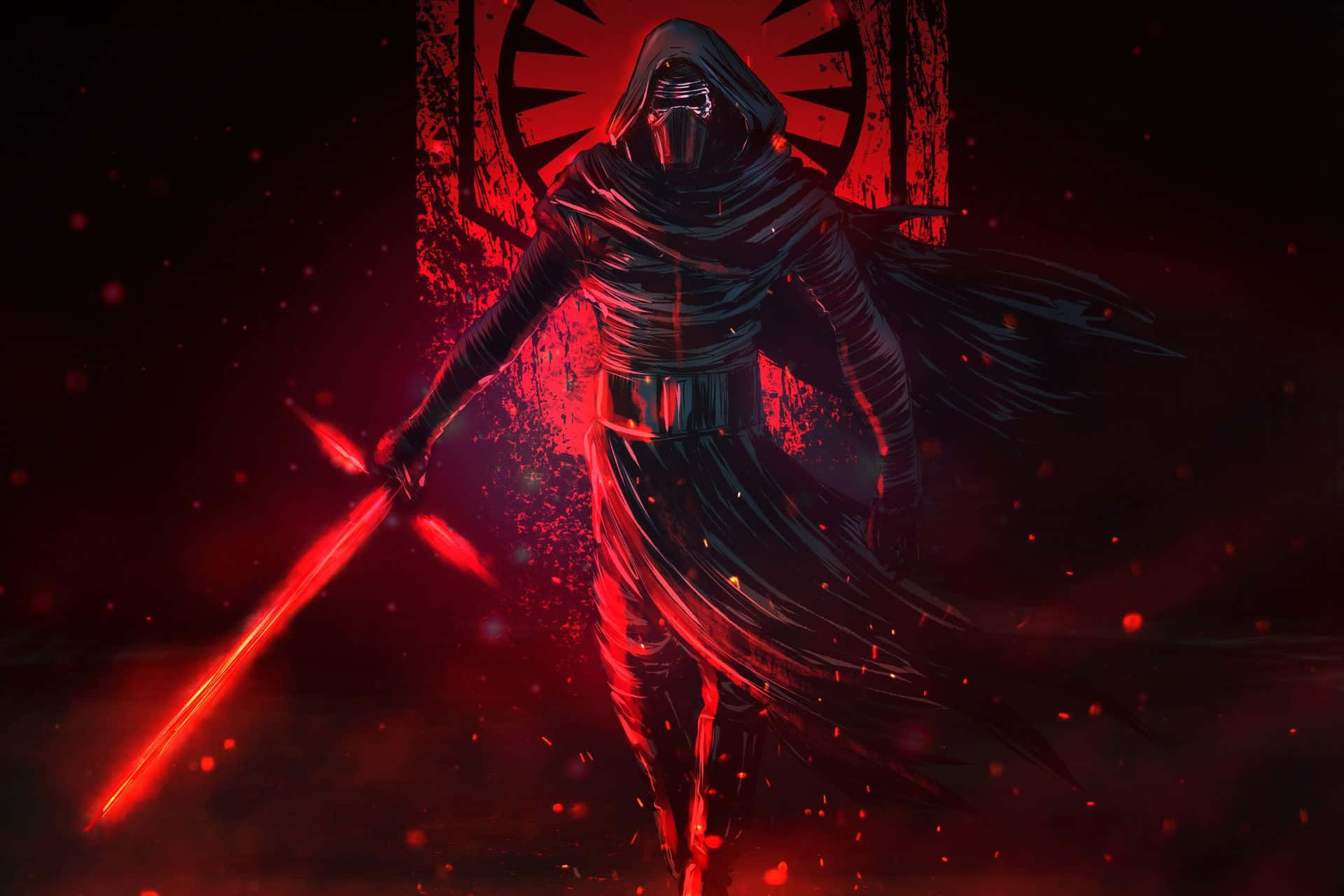 Star Wars Lightsaber, red lightsaber, hooded figure, Full HD Desktop Wallpaper