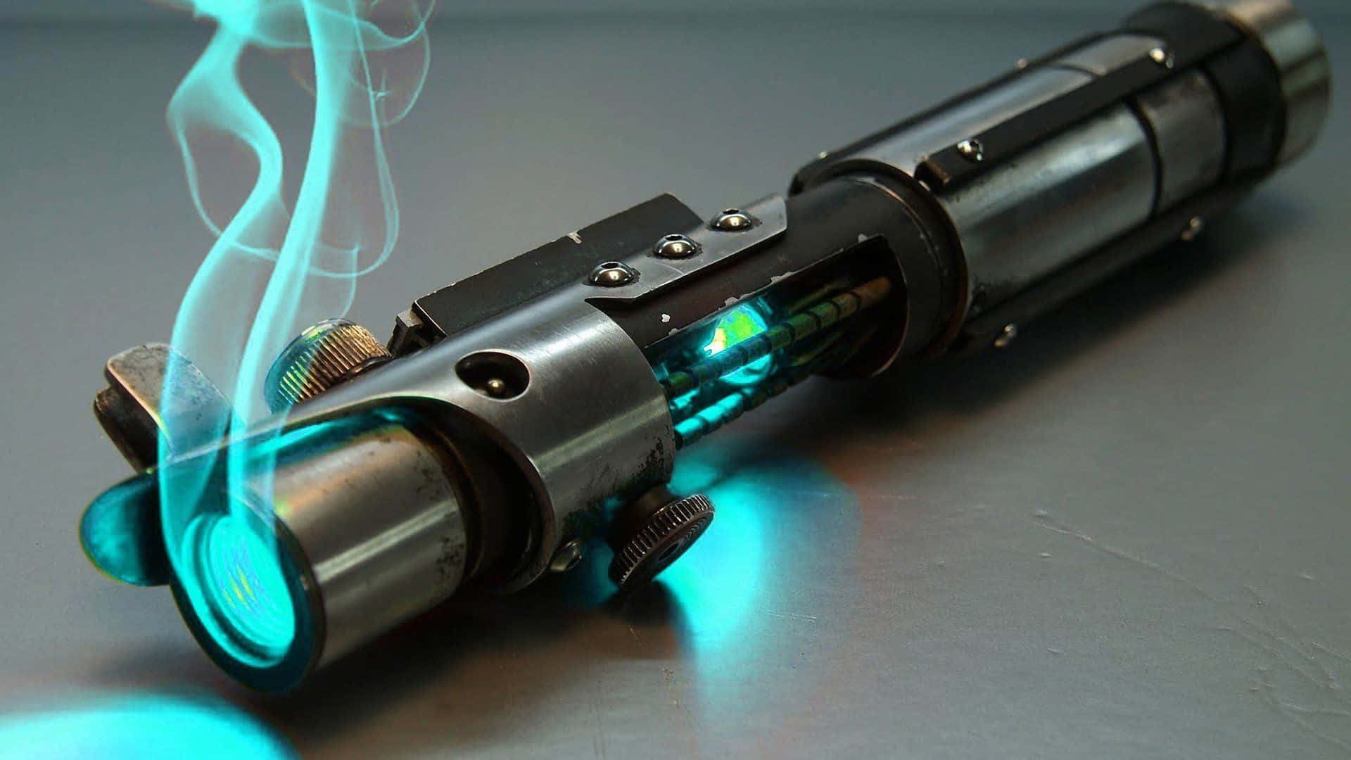 Star Wars Lightsaber, blue, glowing, Full HD Desktop Wallpaper