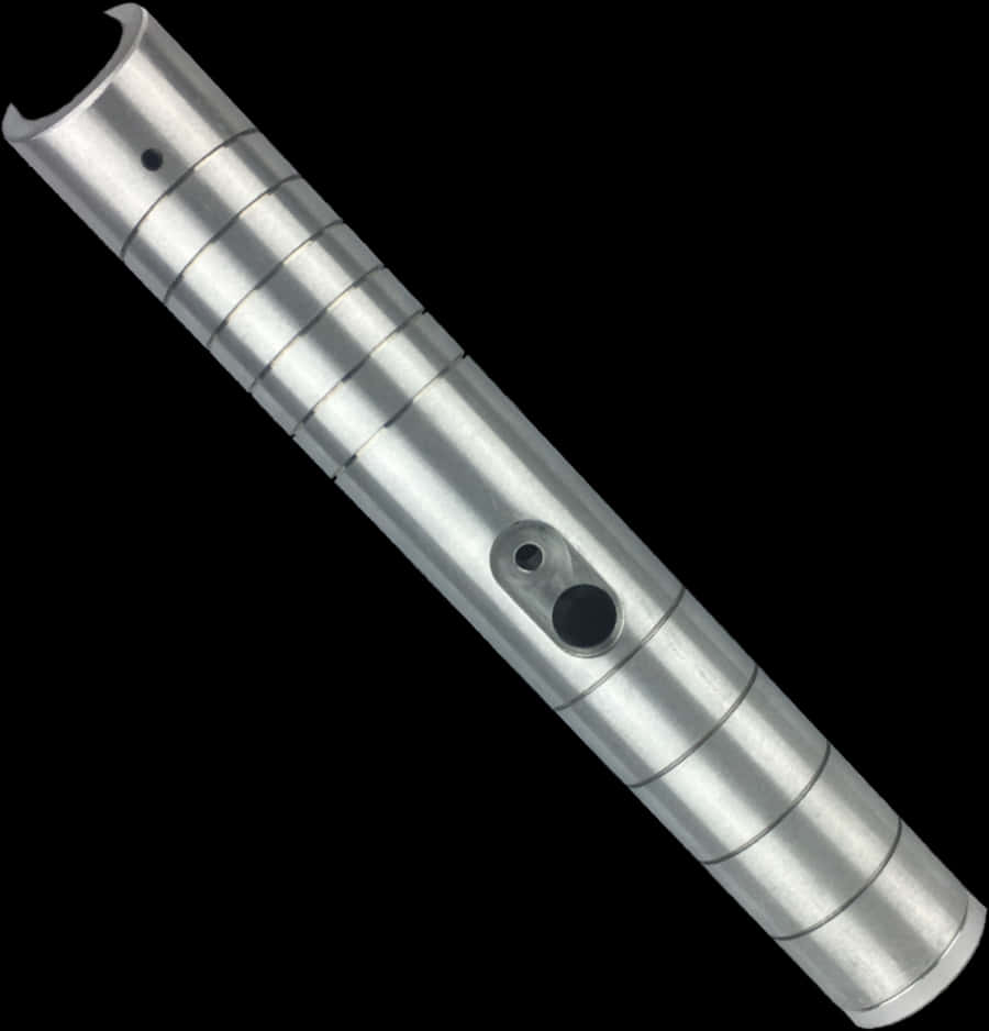 silver lightsaber hilt, sleek silver metallic cylinder, grooves, SD Phone Wallpaper