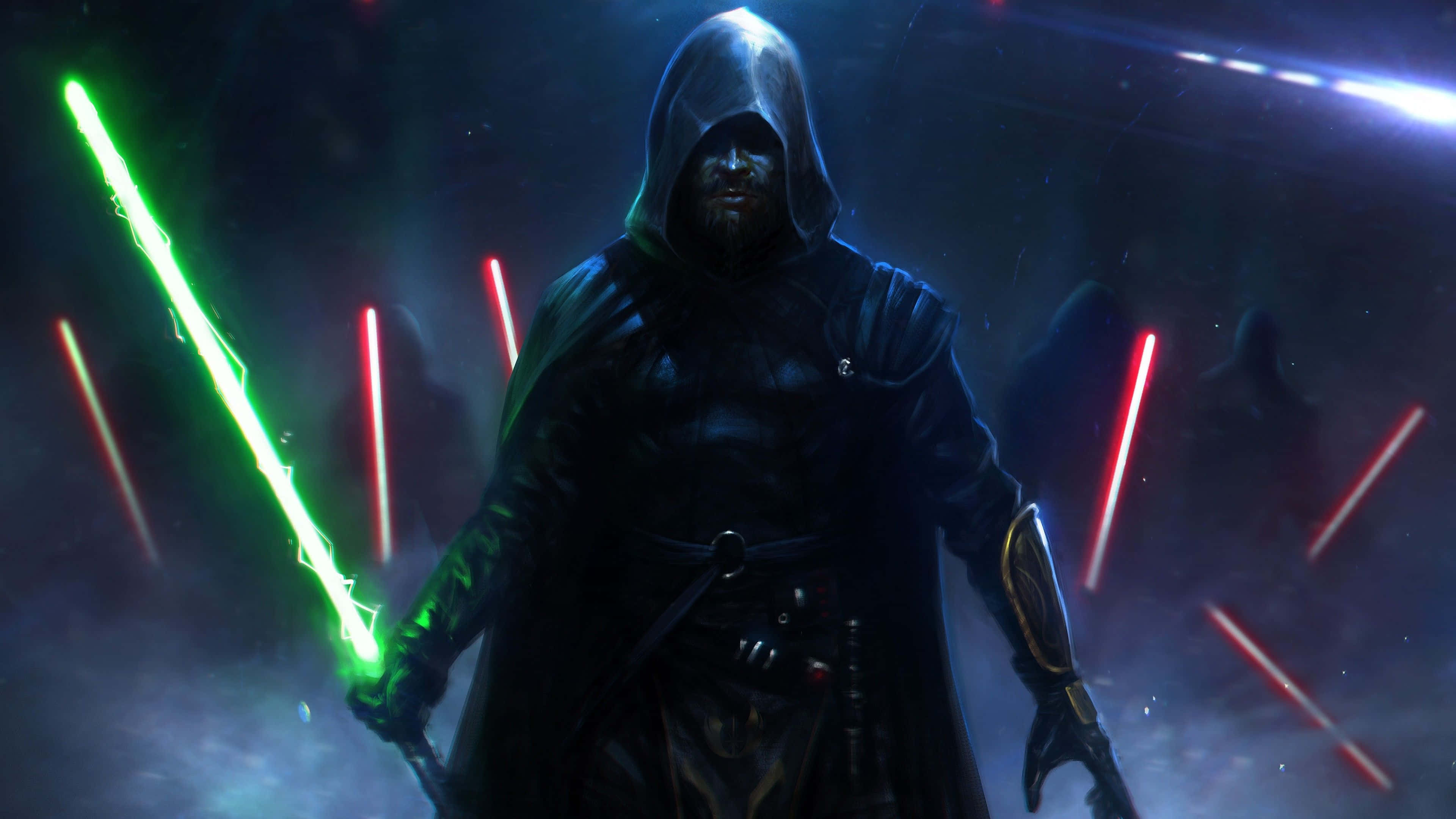 Star Wars, lightsaber, green lightsaber, 4K Desktop Wallpaper