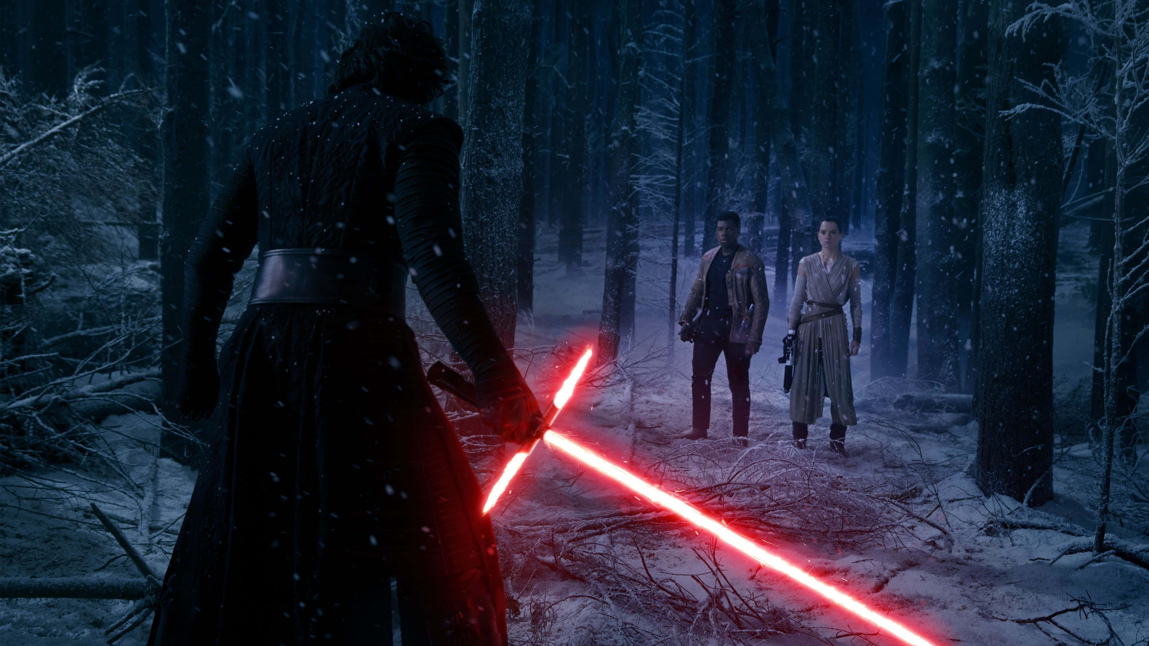 Star Wars Lightsaber, red lightsaber, dark figure, 4K Desktop Wallpaper