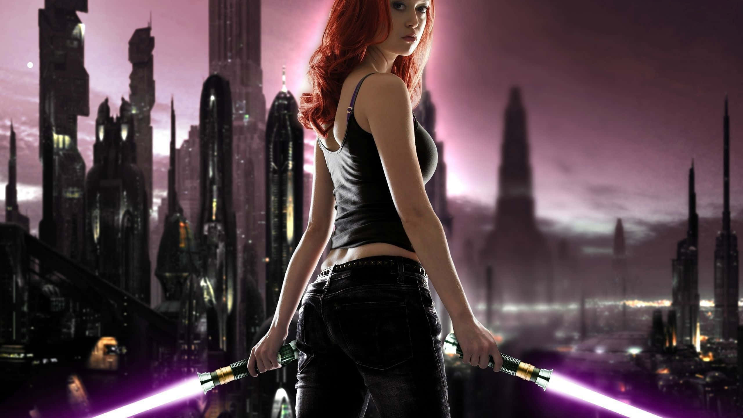 Star Wars Lightsaber, blue lightsaber blade, purple lightsabers, 2K Desktop Wallpaper