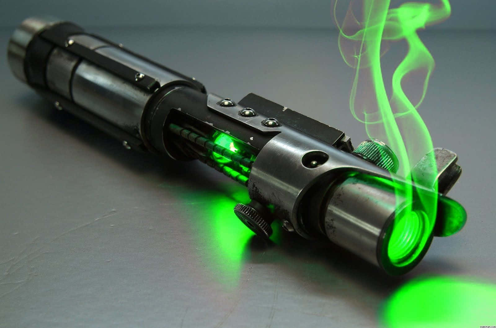 Star Wars Lightsaber, metallic green, glowing blade, HD Desktop Wallpaper