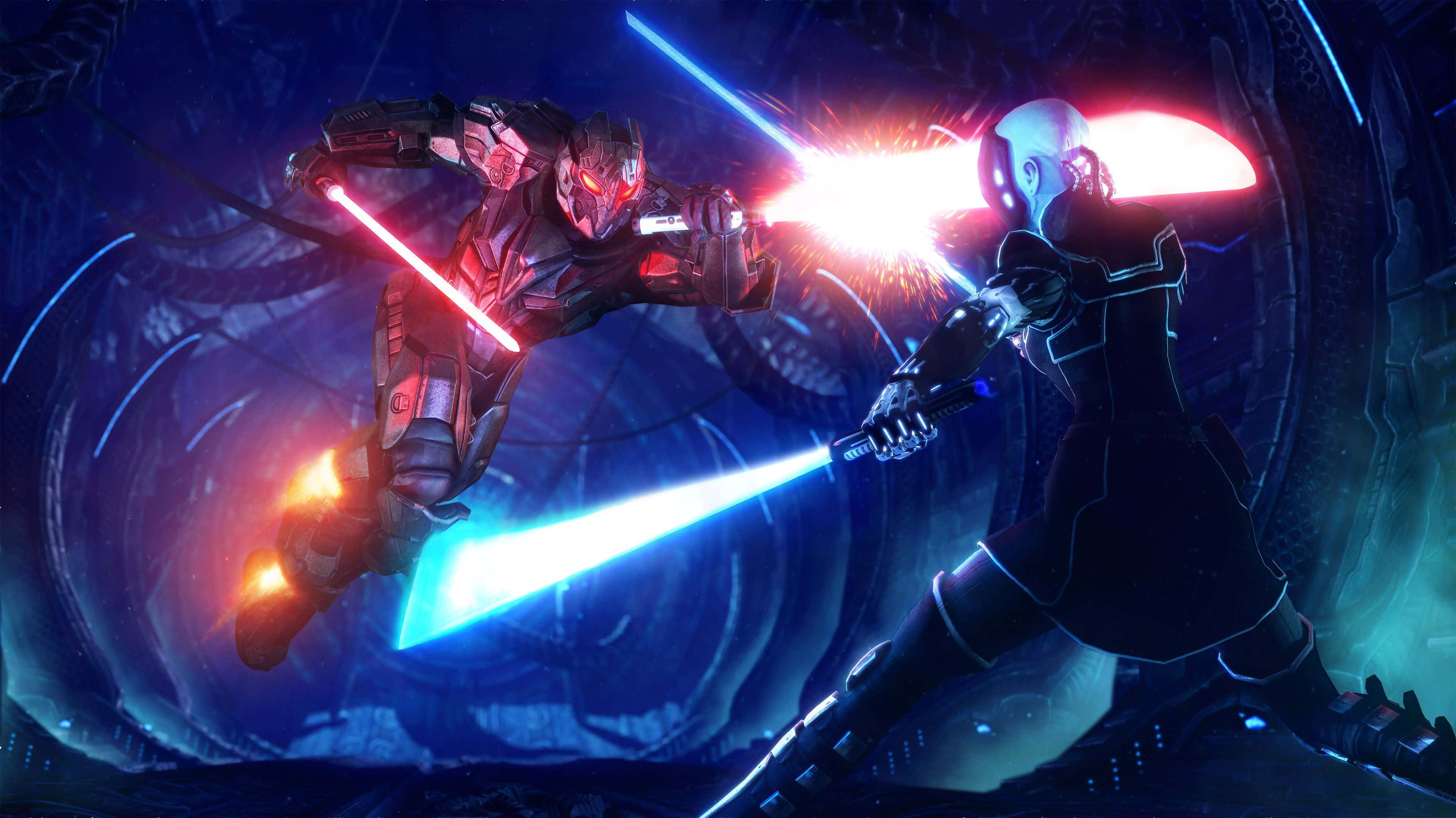Star Wars, lightsaber, red, 4K Desktop Wallpaper