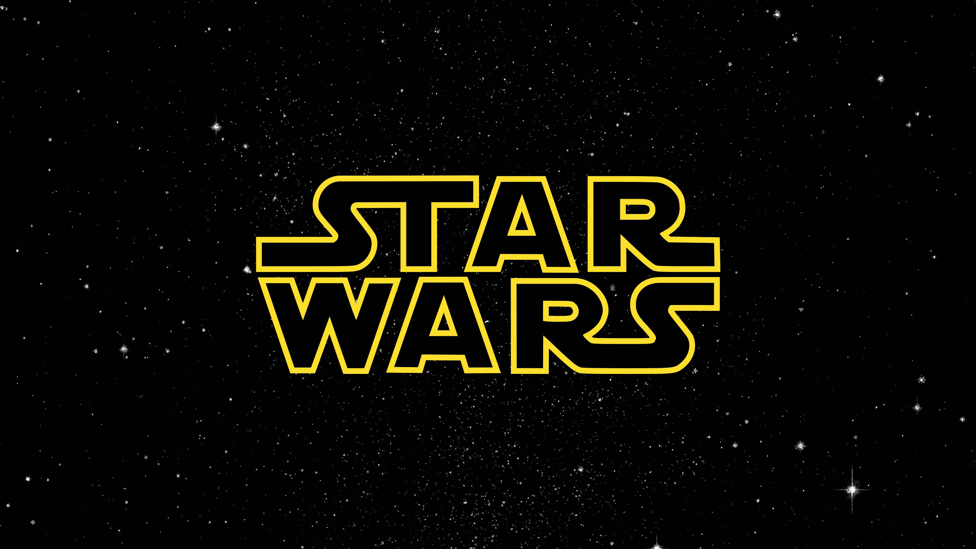 Star Wars, Star Wars logo, yellow, 4K Desktop Wallpaper