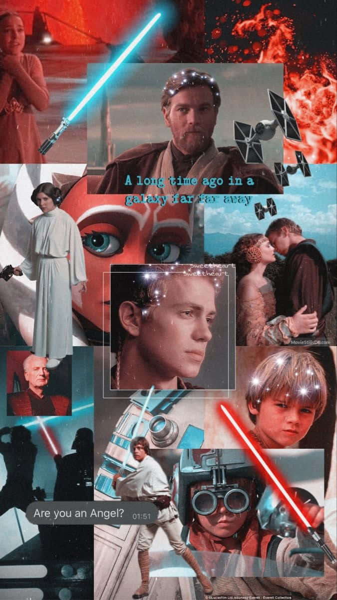 Star Wars, lightsabers, iconic scenes, SD Phone Wallpaper