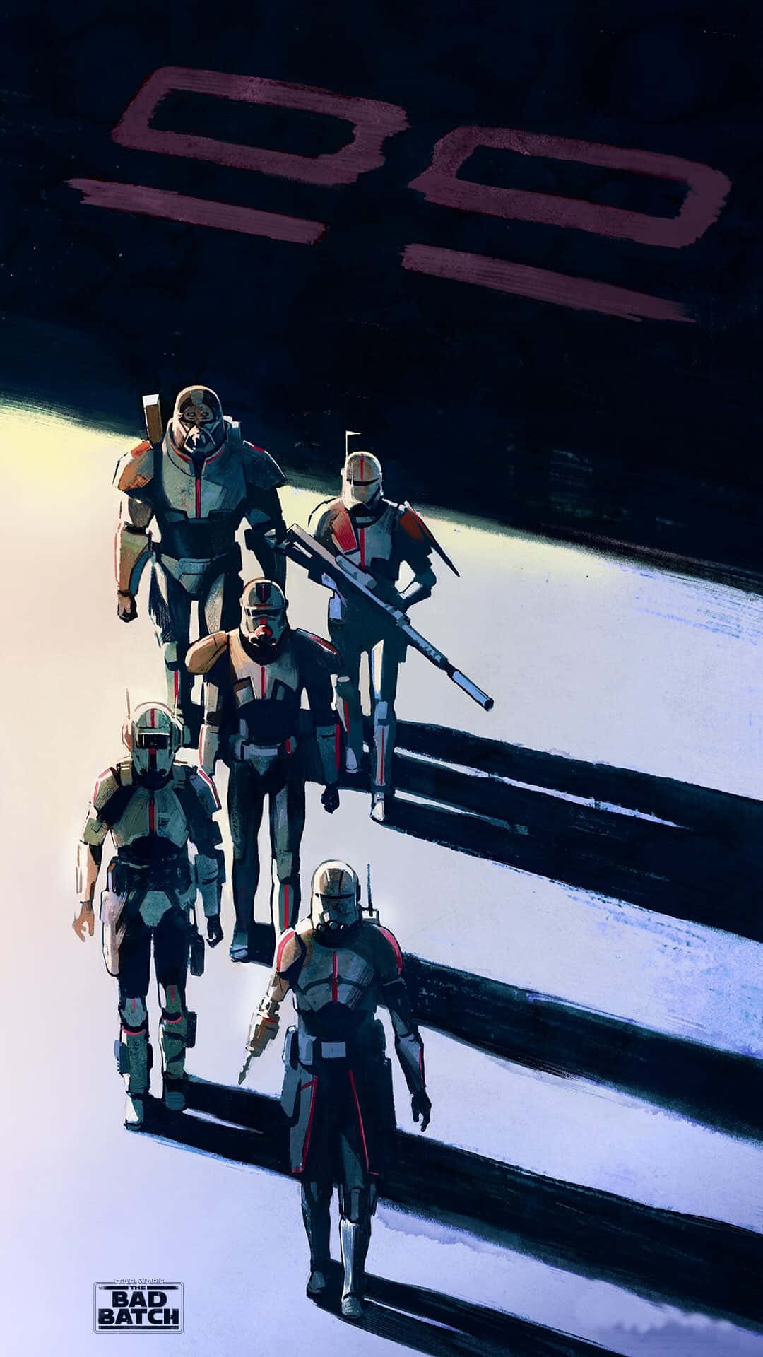 Star Wars The Bad Batch, armored clones, red markings, Full HD Phone Wallpaper