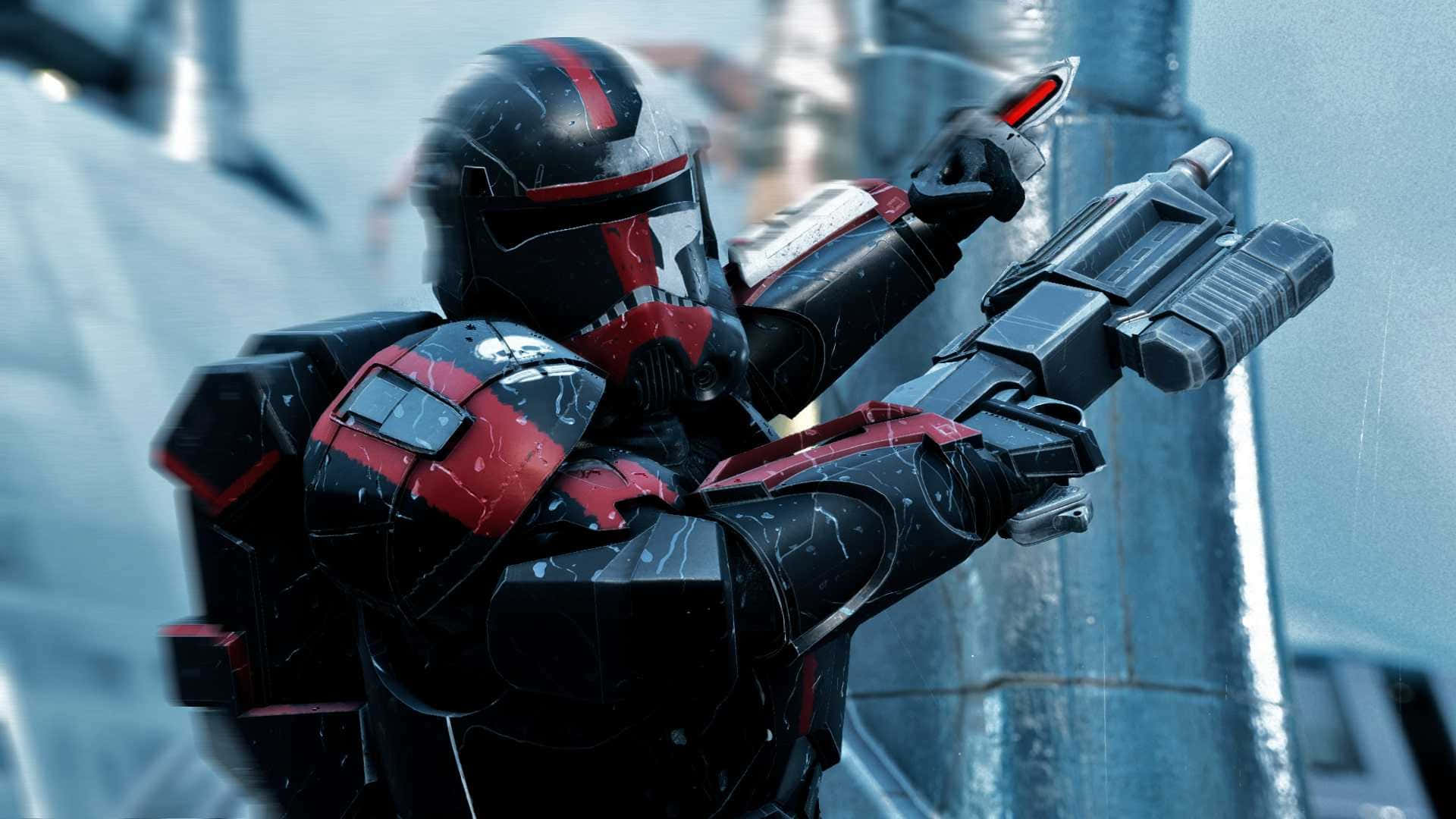 Star Wars The Bad Batch, red and black armored soldier, blaster, Full HD Desktop Wallpaper