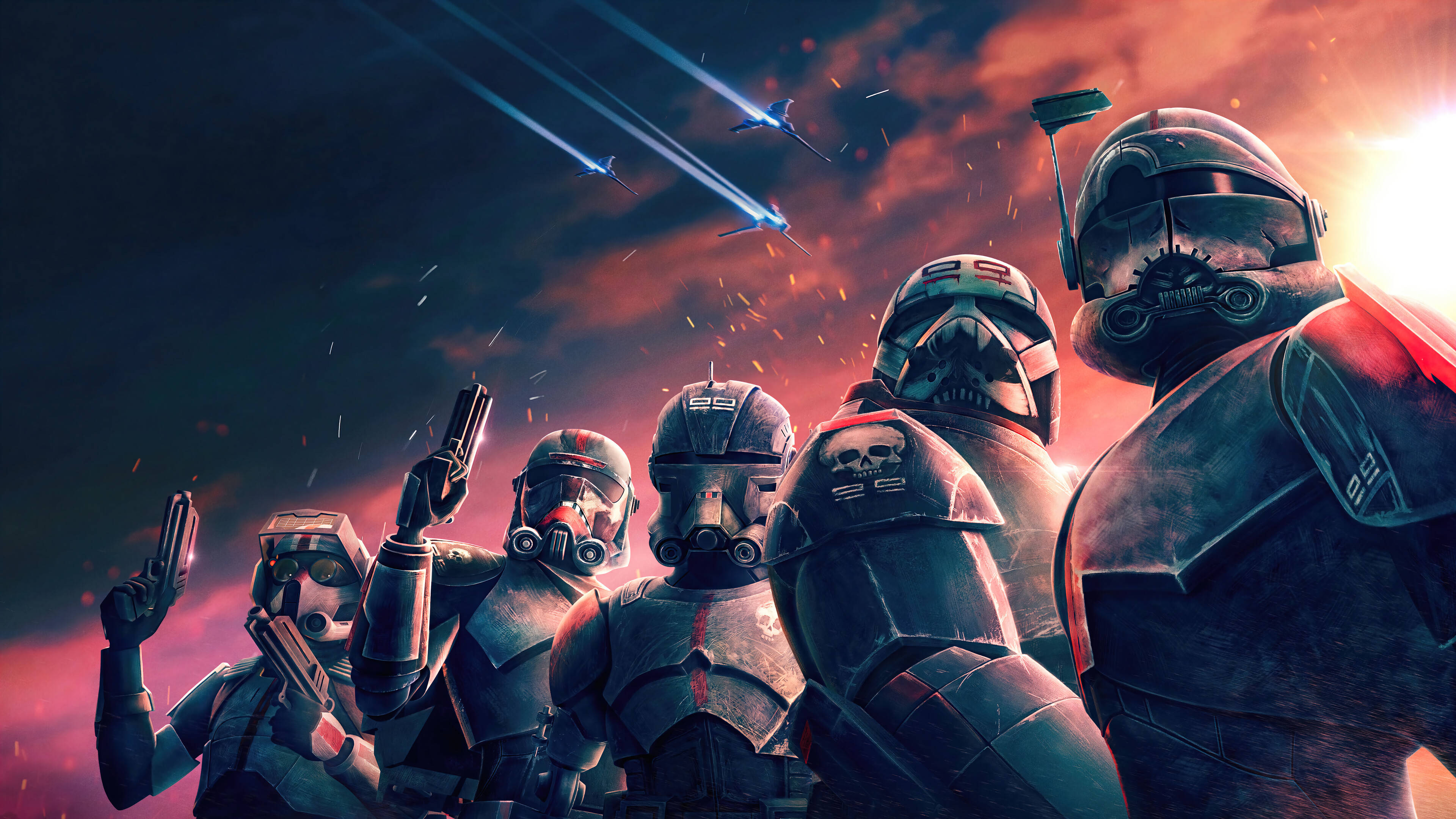 Star Wars The Bad Batch, cloned soldiers, battle armor, 4K Desktop Wallpaper